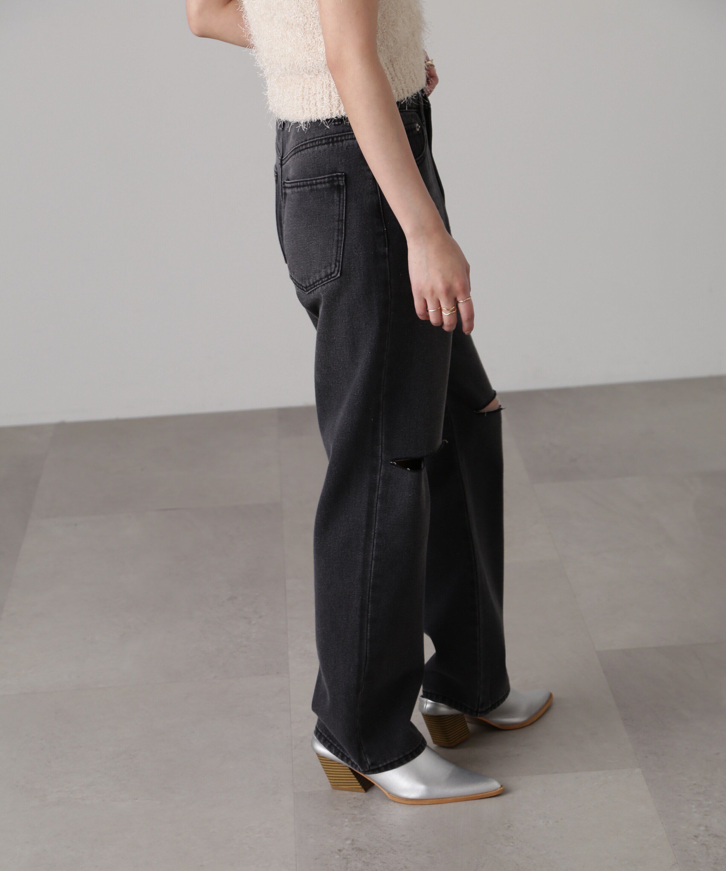  「[低身長サイズ/Sシリーズ]ニーカットストレートデニムパンツ」|その他|