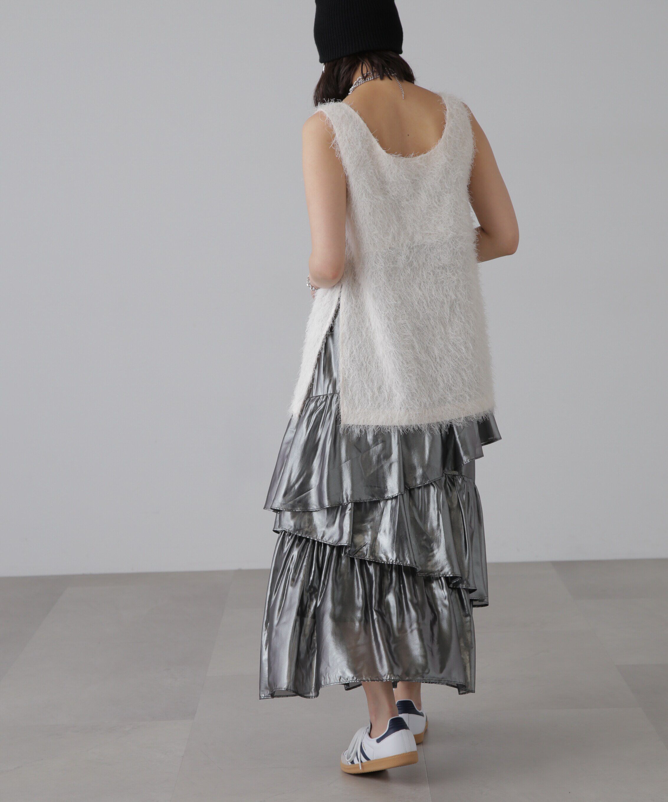  「シャイニーランダムティアードスカート」|スカート|