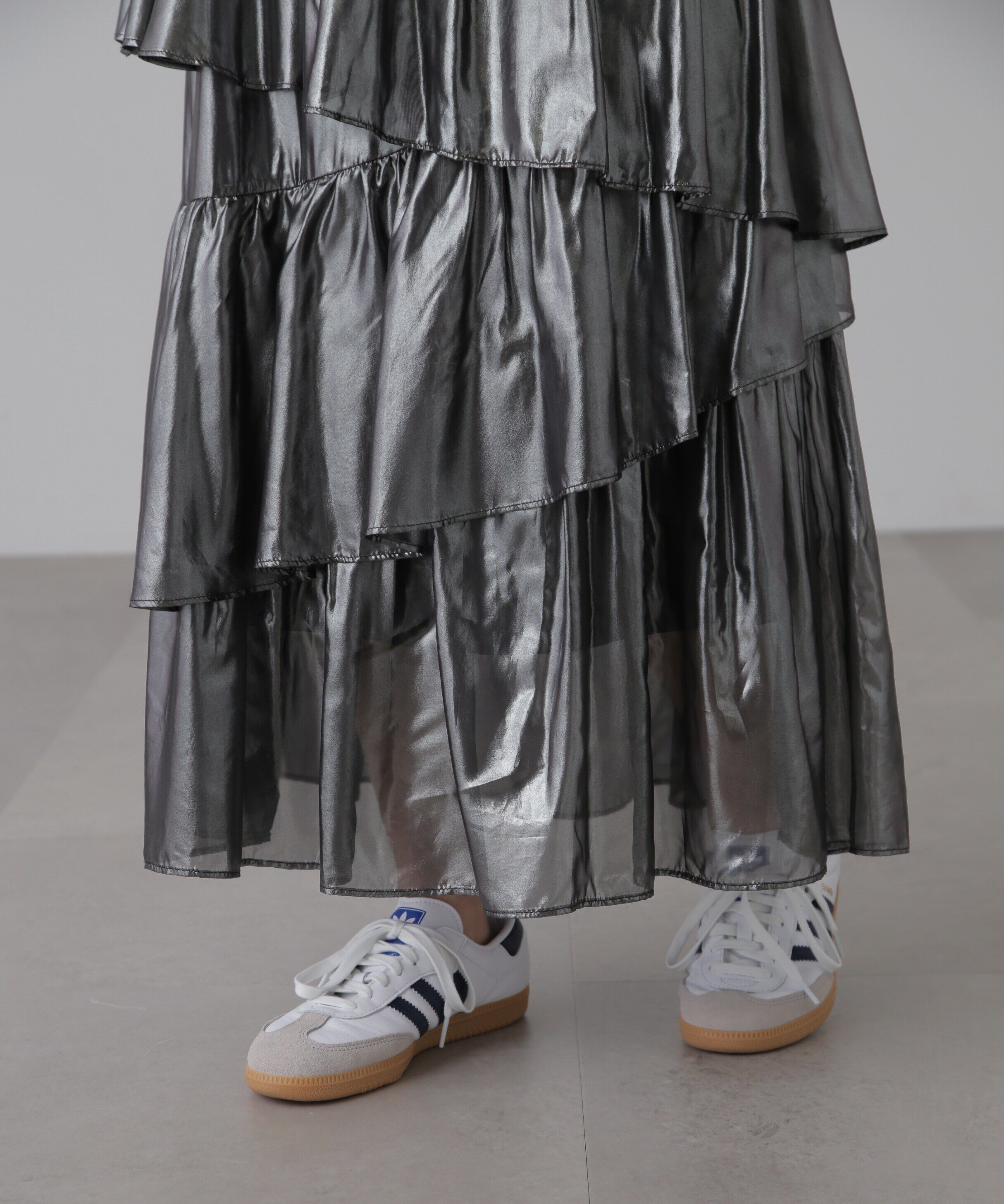  「シャイニーランダムティアードスカート」|スカート|