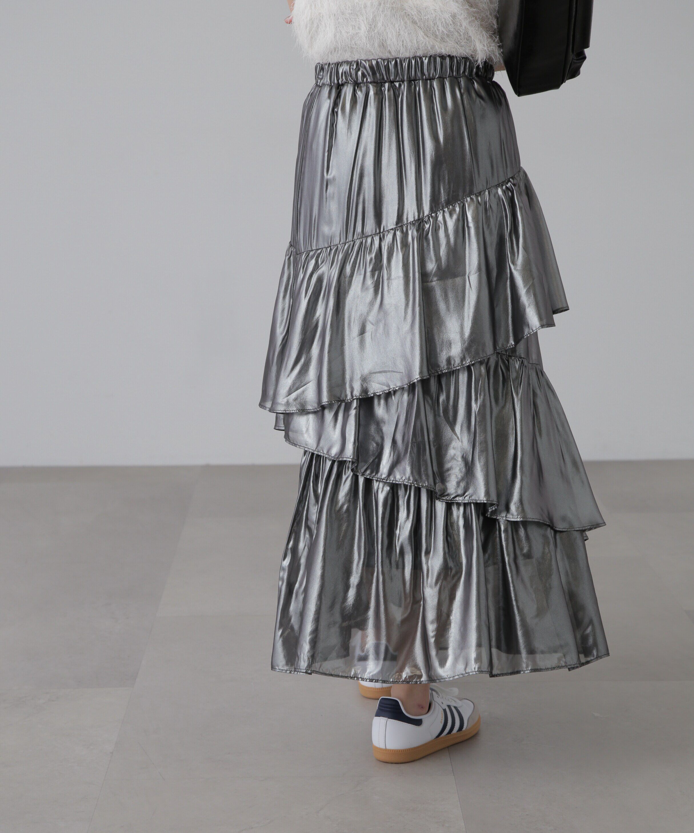  「シャイニーランダムティアードスカート」|スカート|