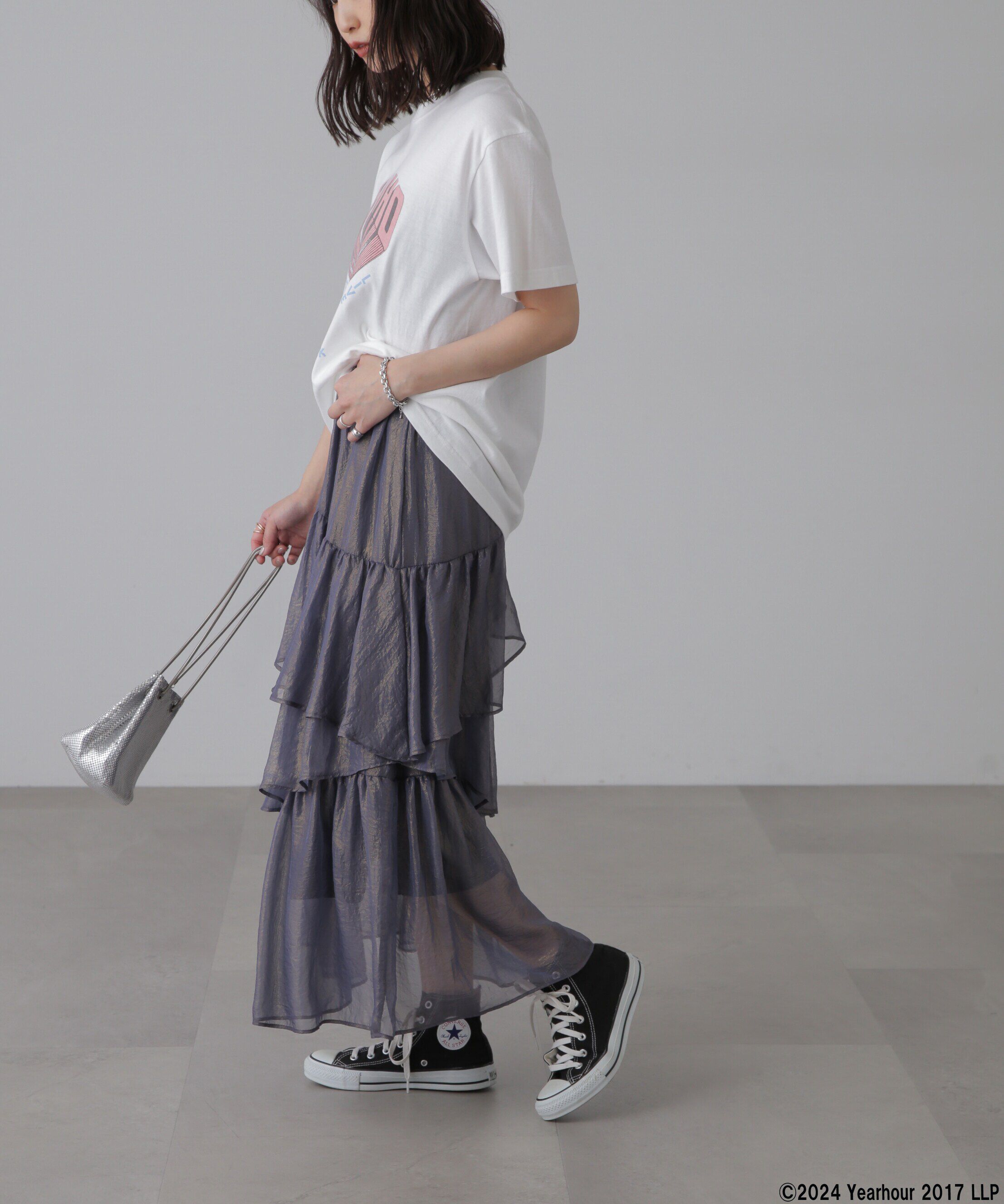  「シャイニーランダムティアードスカート」|スカート|