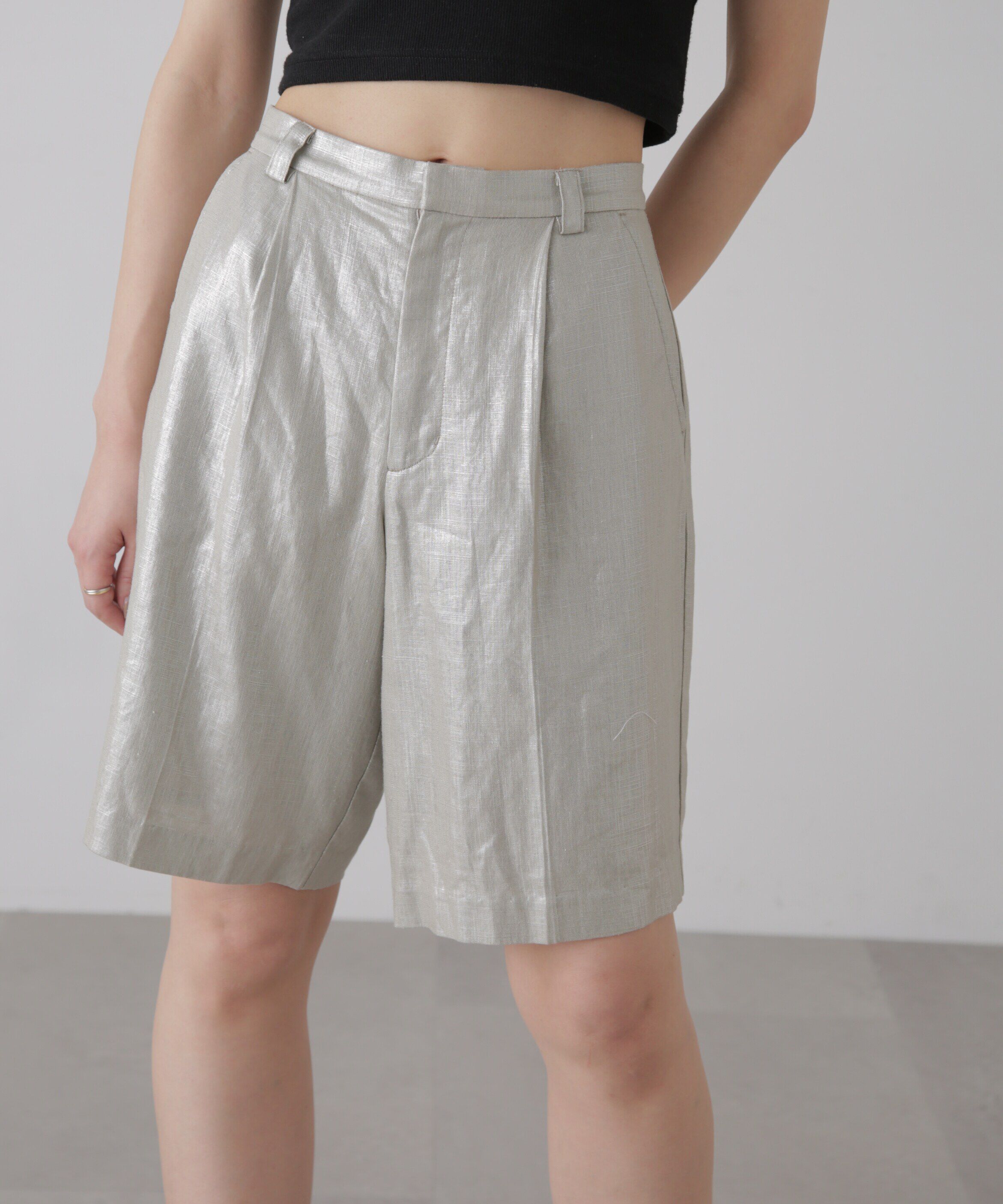  「麻混箔プリントハーフパンツ」|その他|