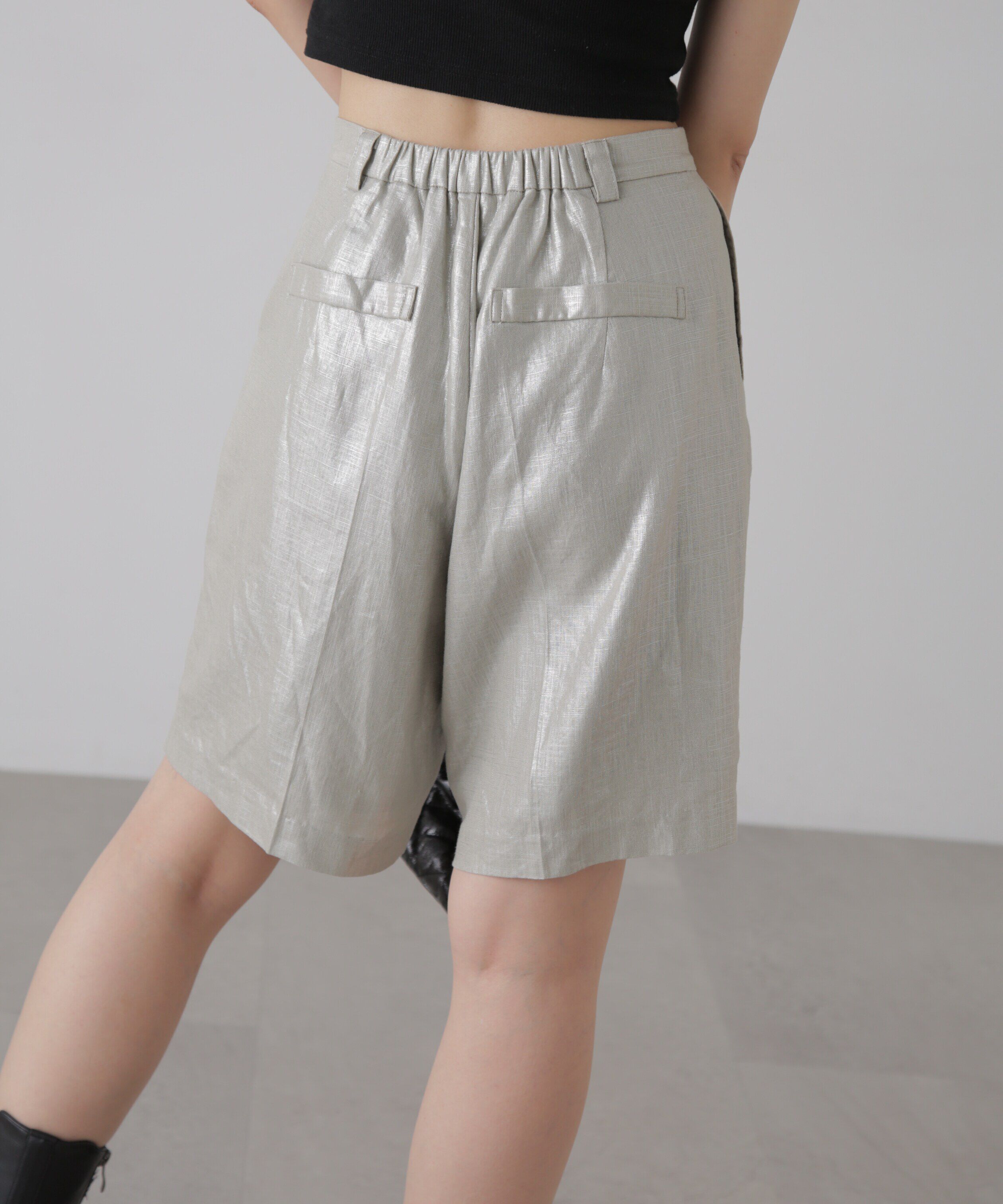  「麻混箔プリントハーフパンツ」|その他|