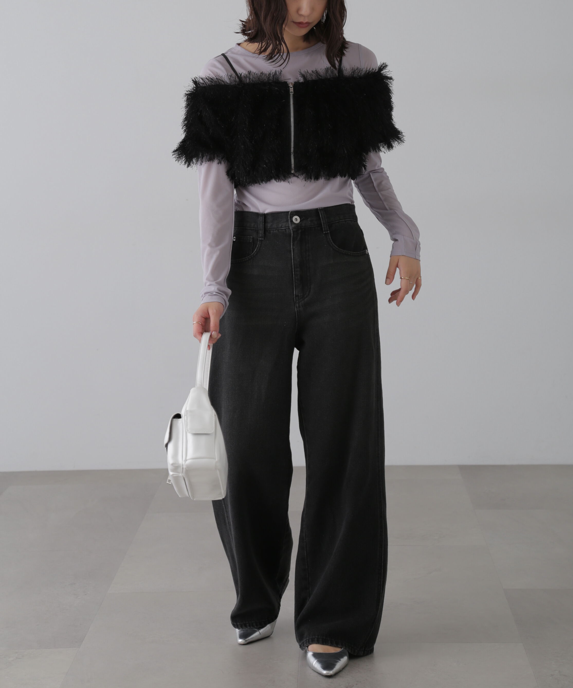  「[XS-Lサイズ展開]サイドパネルヴィンテージライクワイドデニム」|その他|