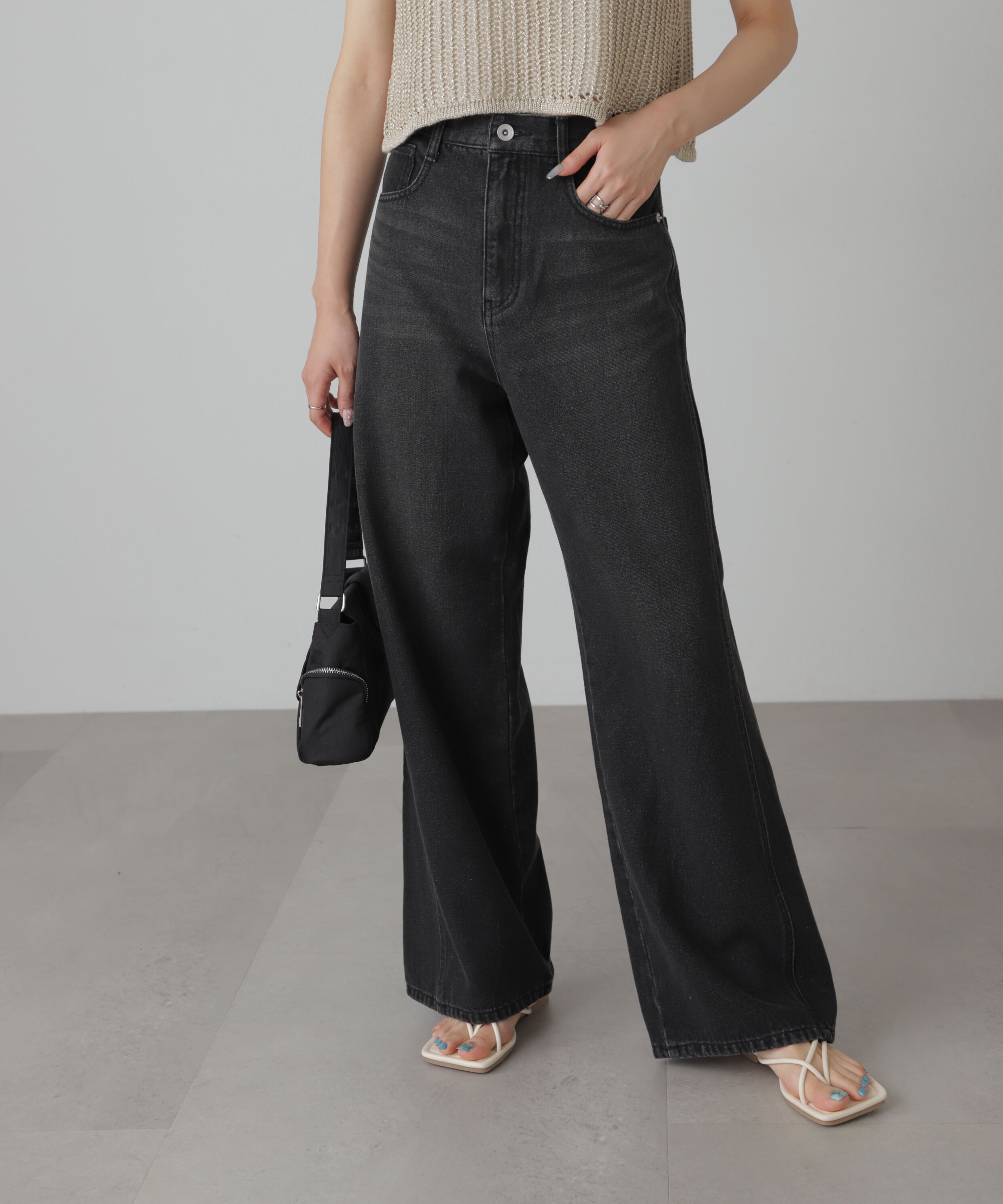  「[XS-Lサイズ展開]サイドパネルヴィンテージライクワイドデニム」|その他|