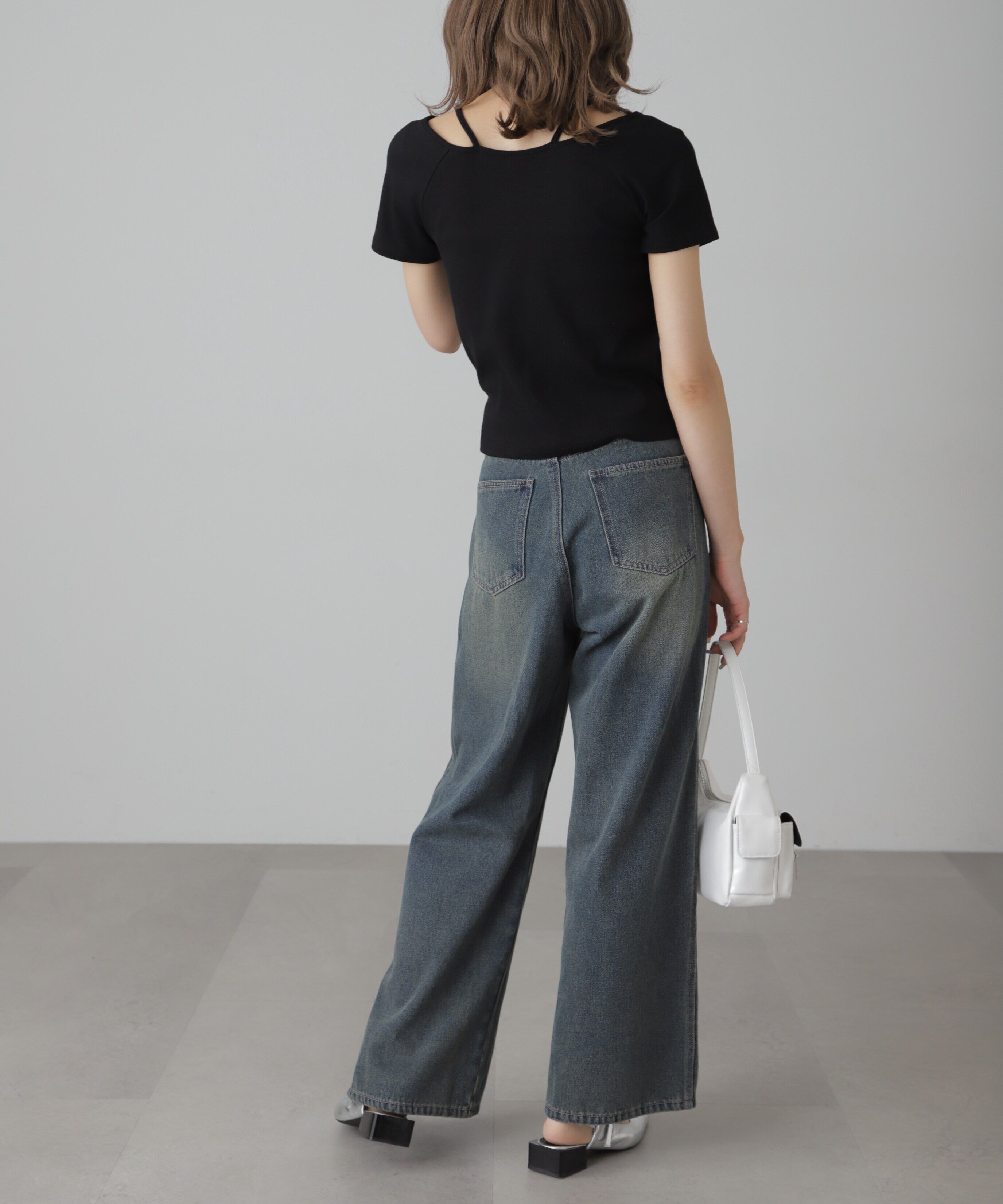  「[XS-Lサイズ展開]サイドパネルヴィンテージライクワイドデニム」|その他|