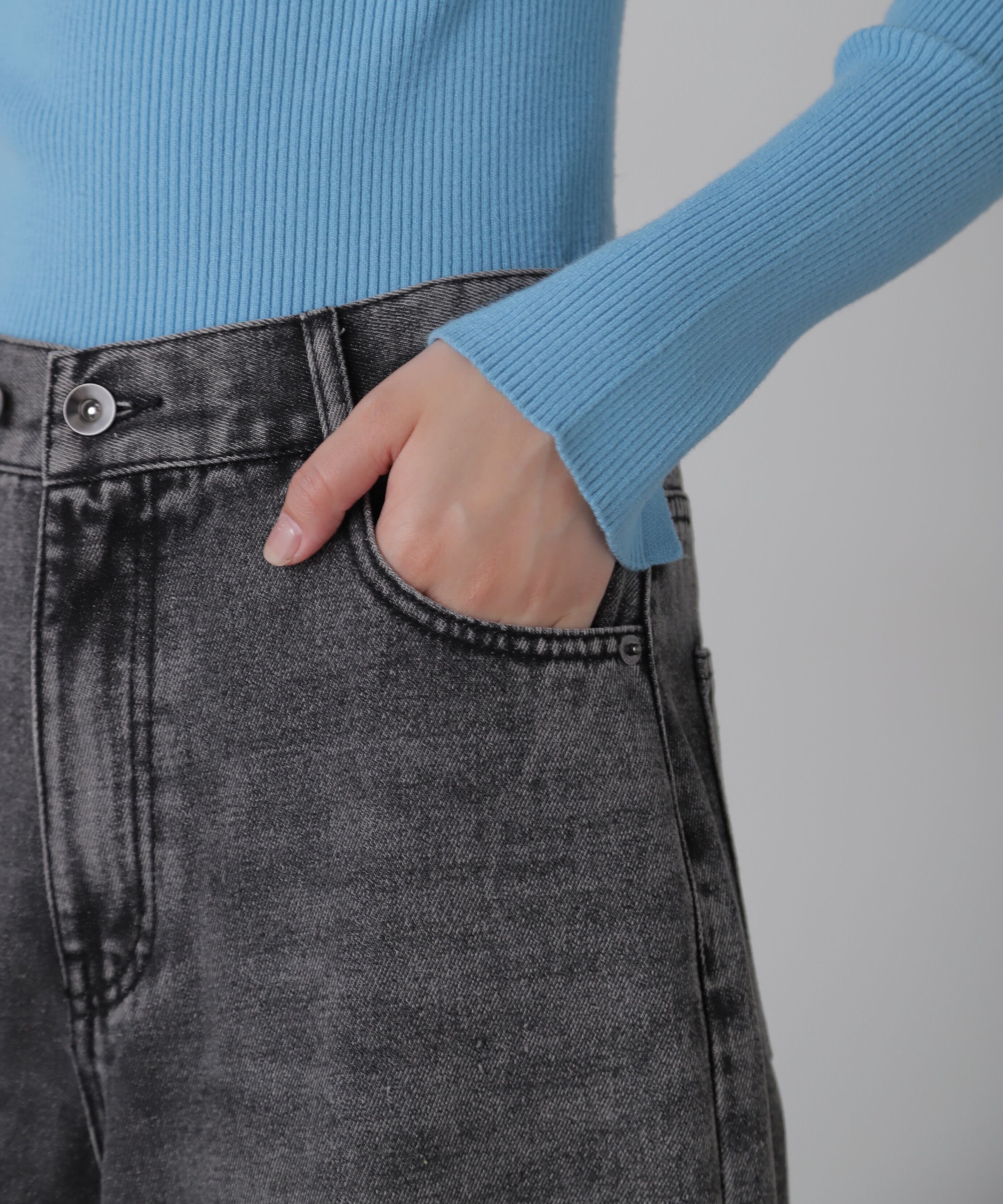  「裾ボタン2wayバギーデニムパンツ」|その他|