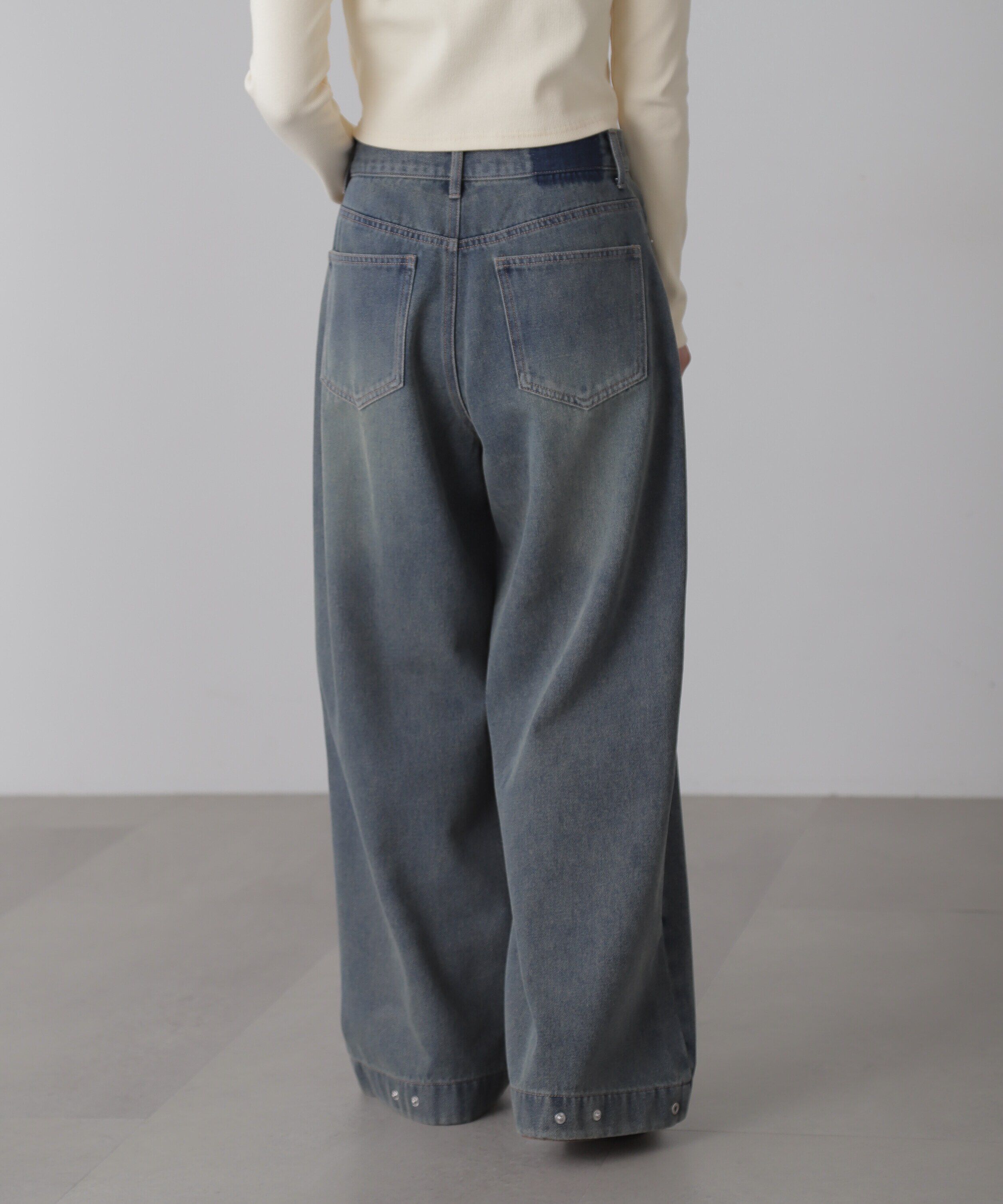  「裾ボタン2wayバギーデニムパンツ」|その他|