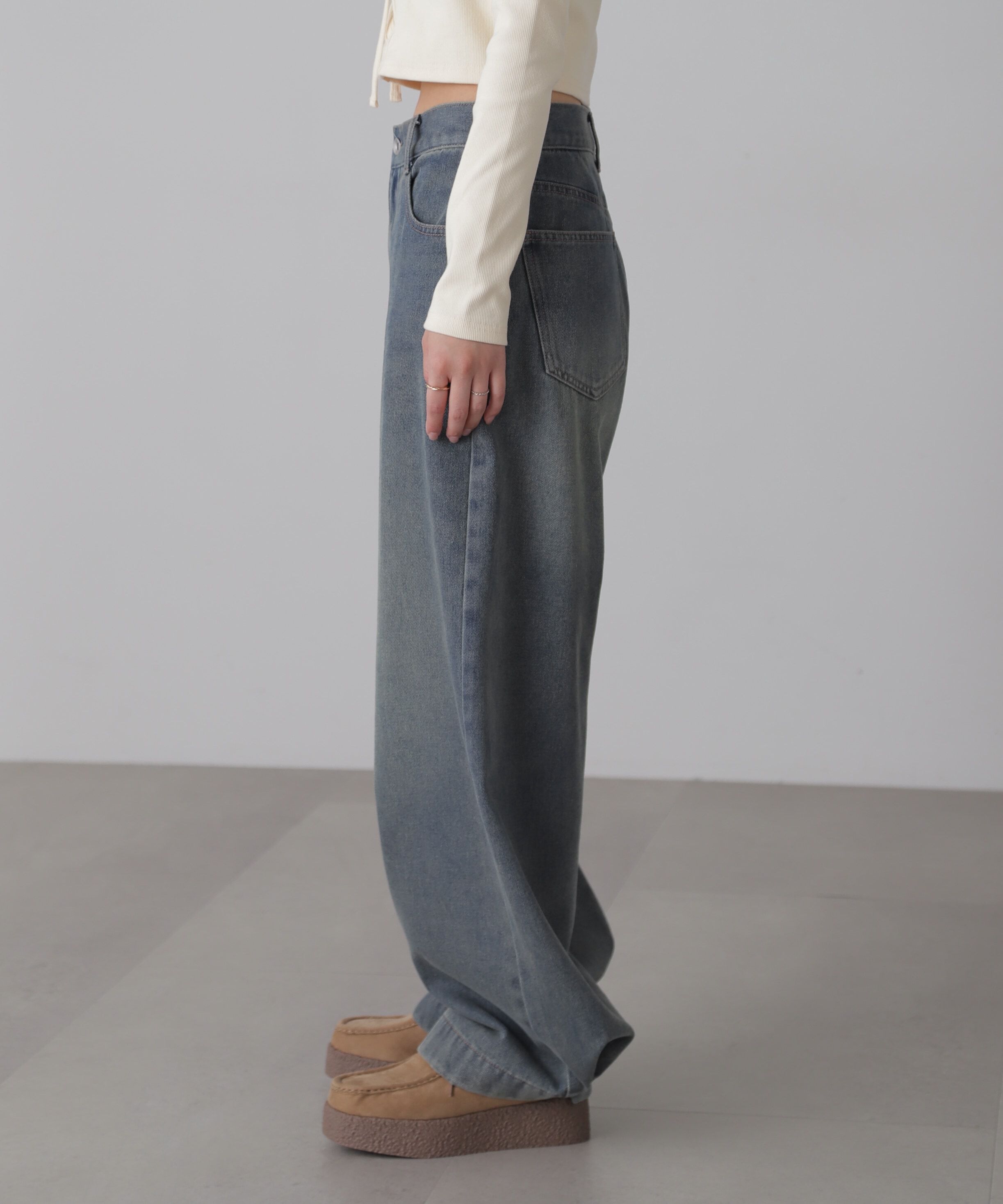  「裾ボタン2wayバギーデニムパンツ」|その他|