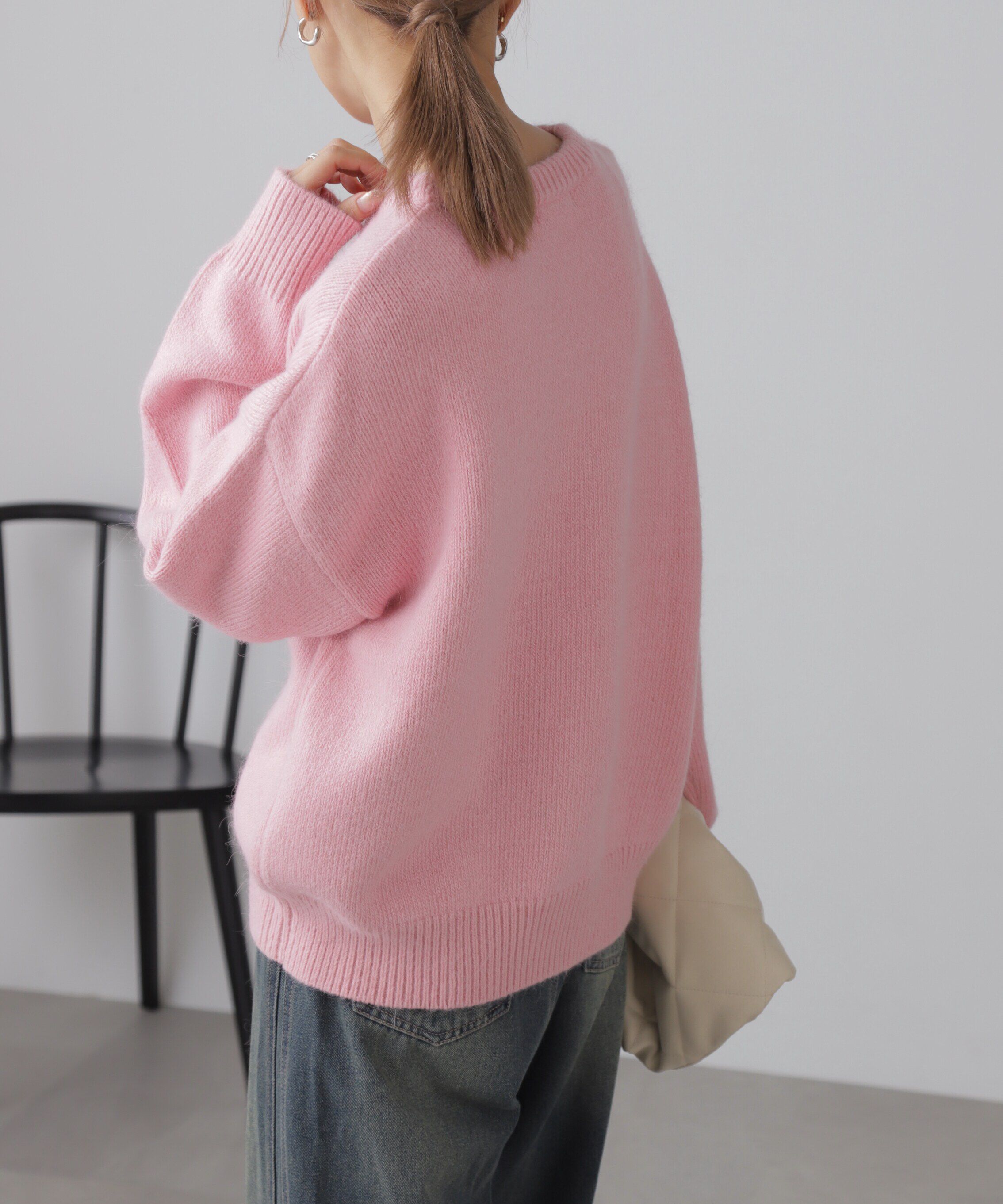  「オーバーサイズチュニック丈ニット」|ニット・セーター|