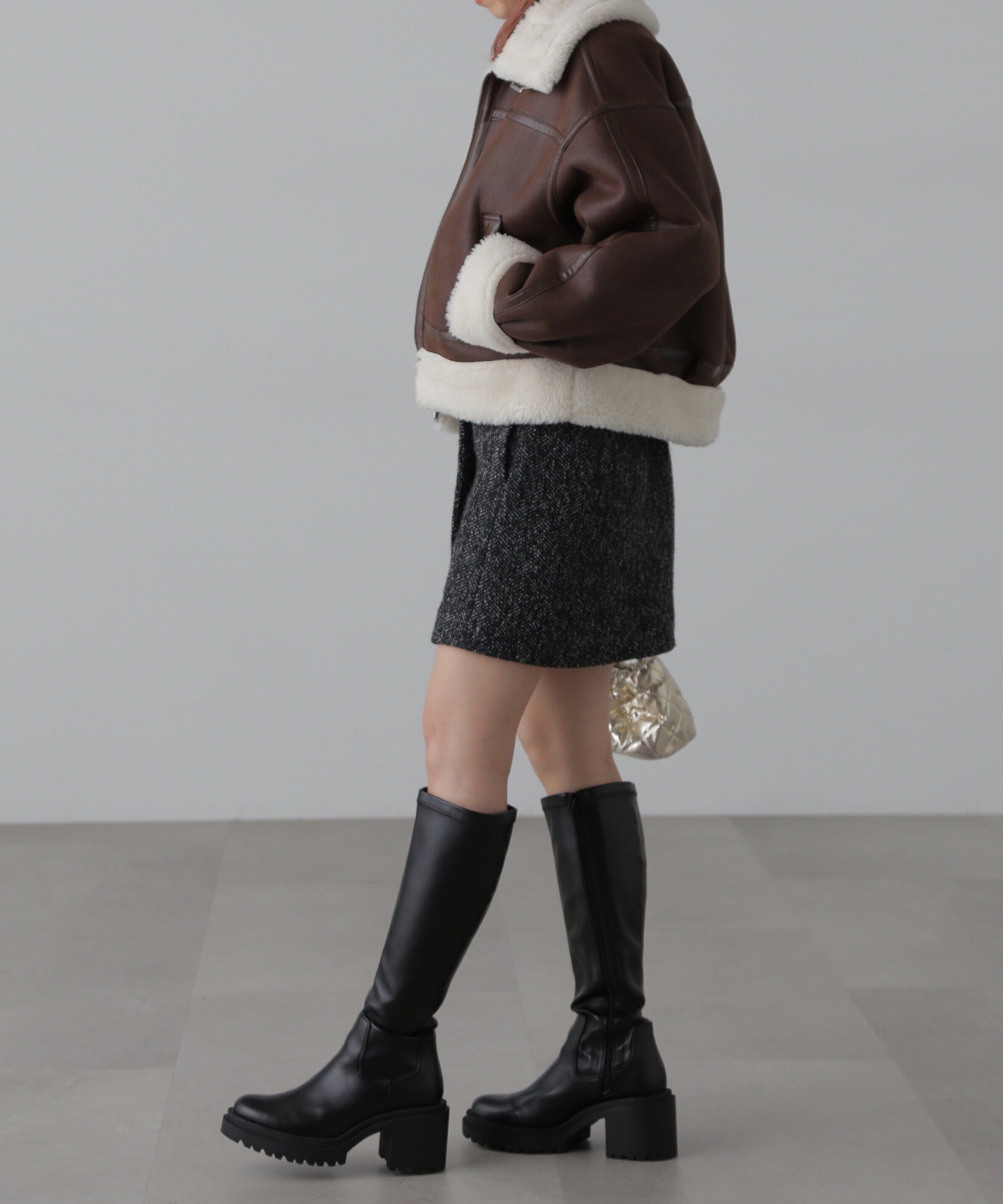  「ラップ風ツイードミニスカート」|スカート|