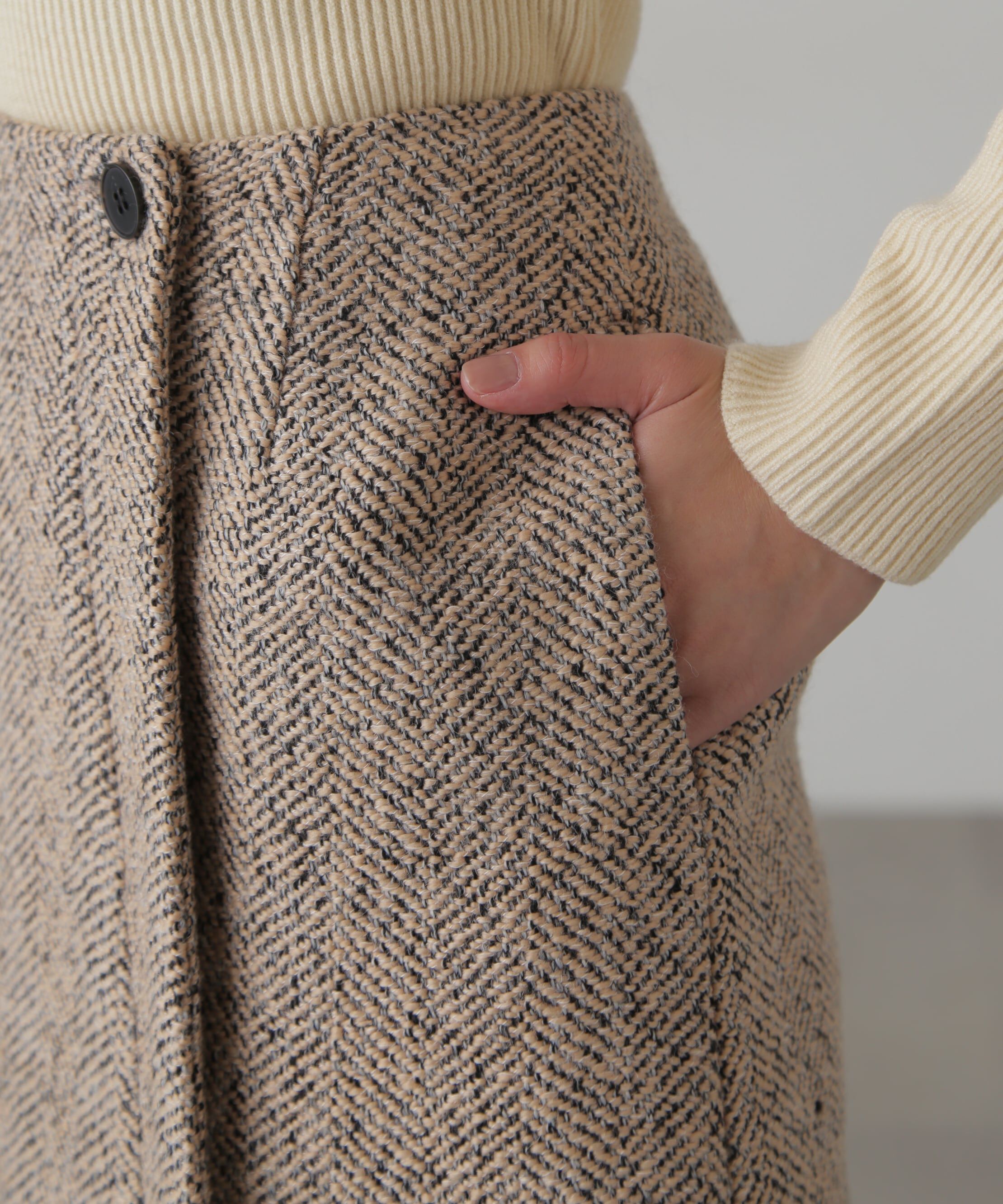  「ラップ風ツイードミニスカート」|スカート|