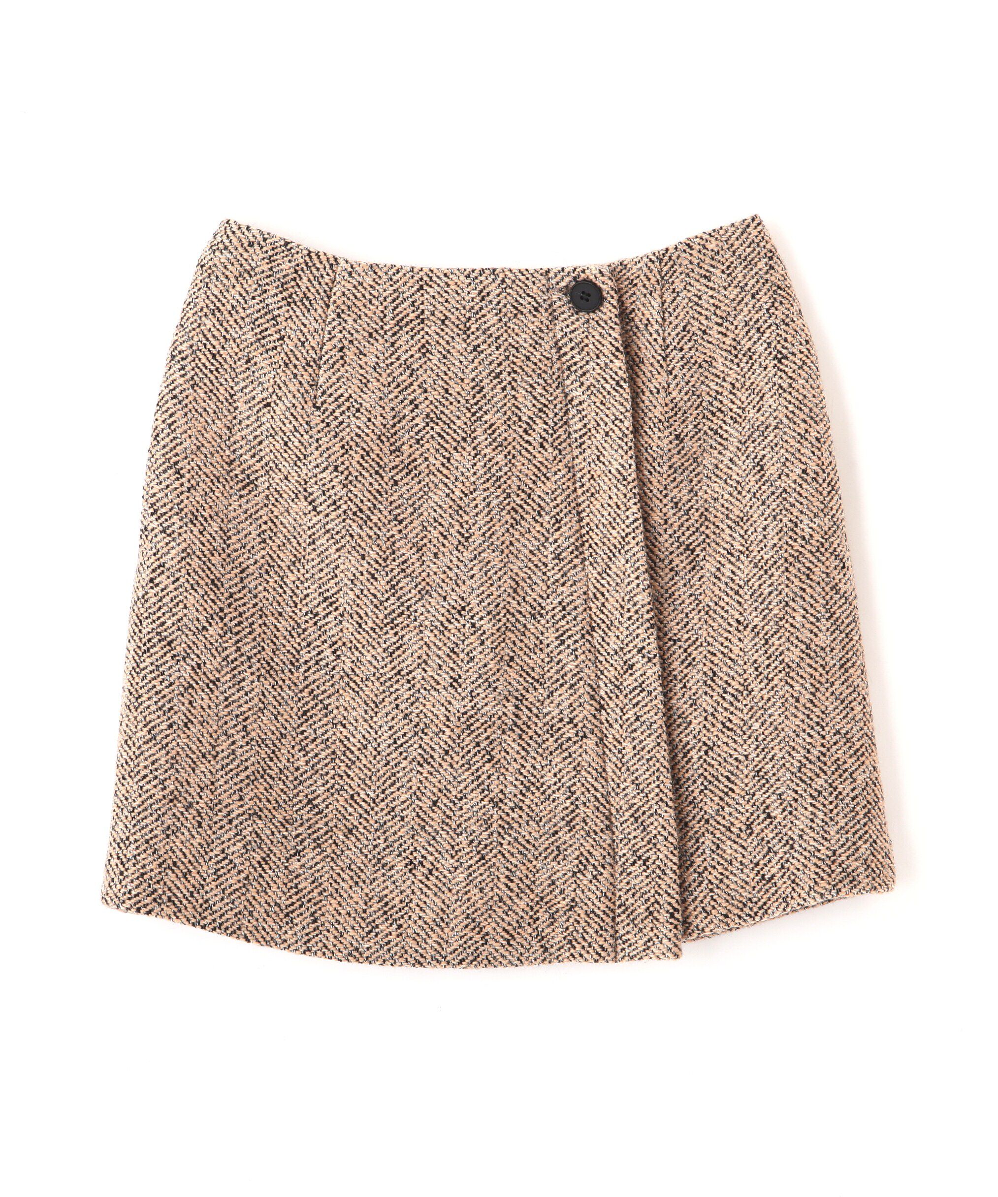  「ラップ風ツイードミニスカート」|スカート|