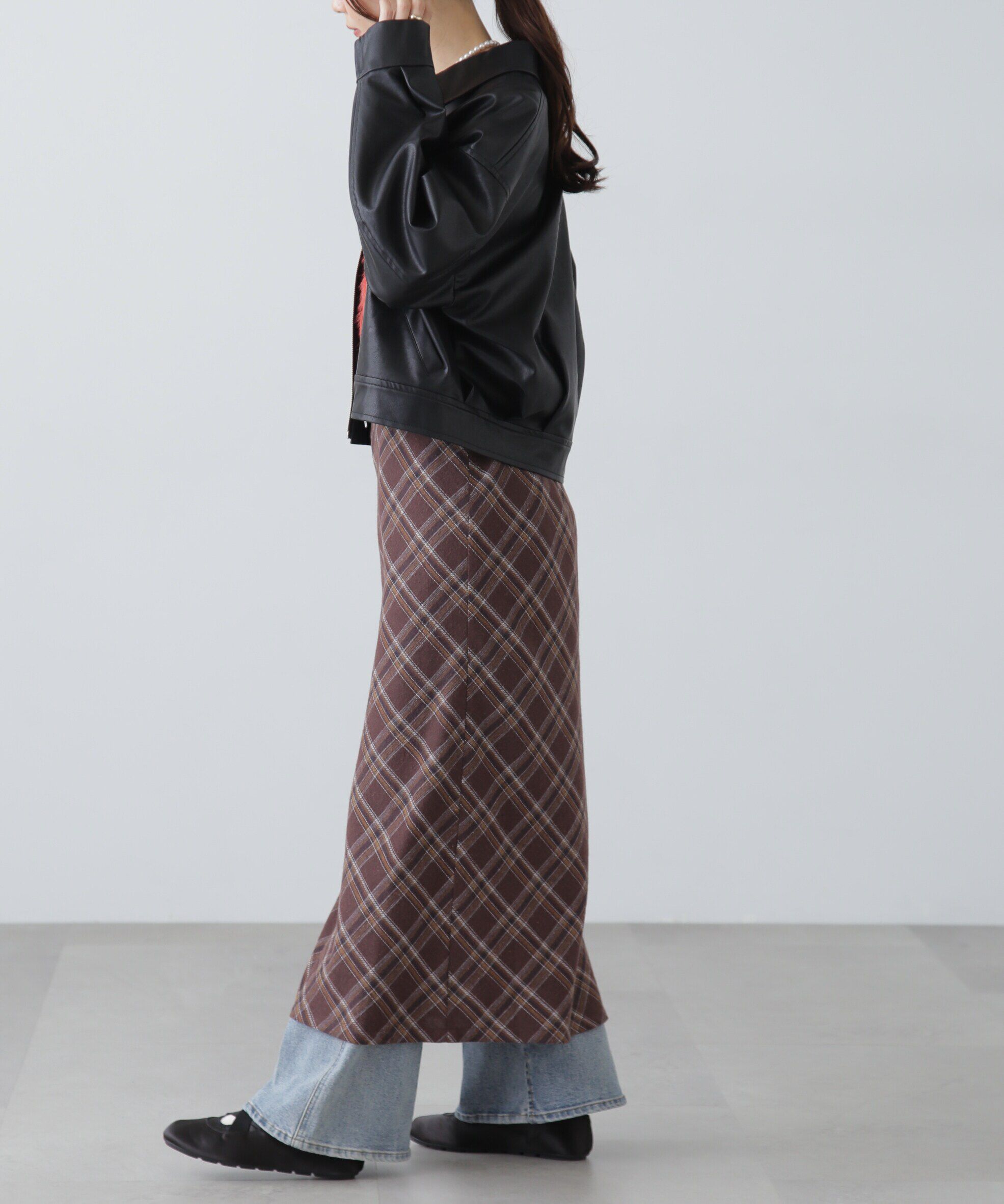  「合皮ジップアップブルゾン」|ブルゾン・スタジャン|