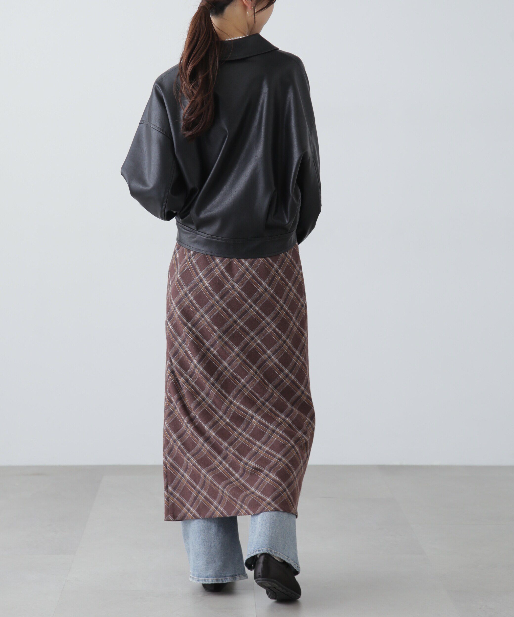  「合皮ジップアップブルゾン」|ブルゾン・スタジャン|