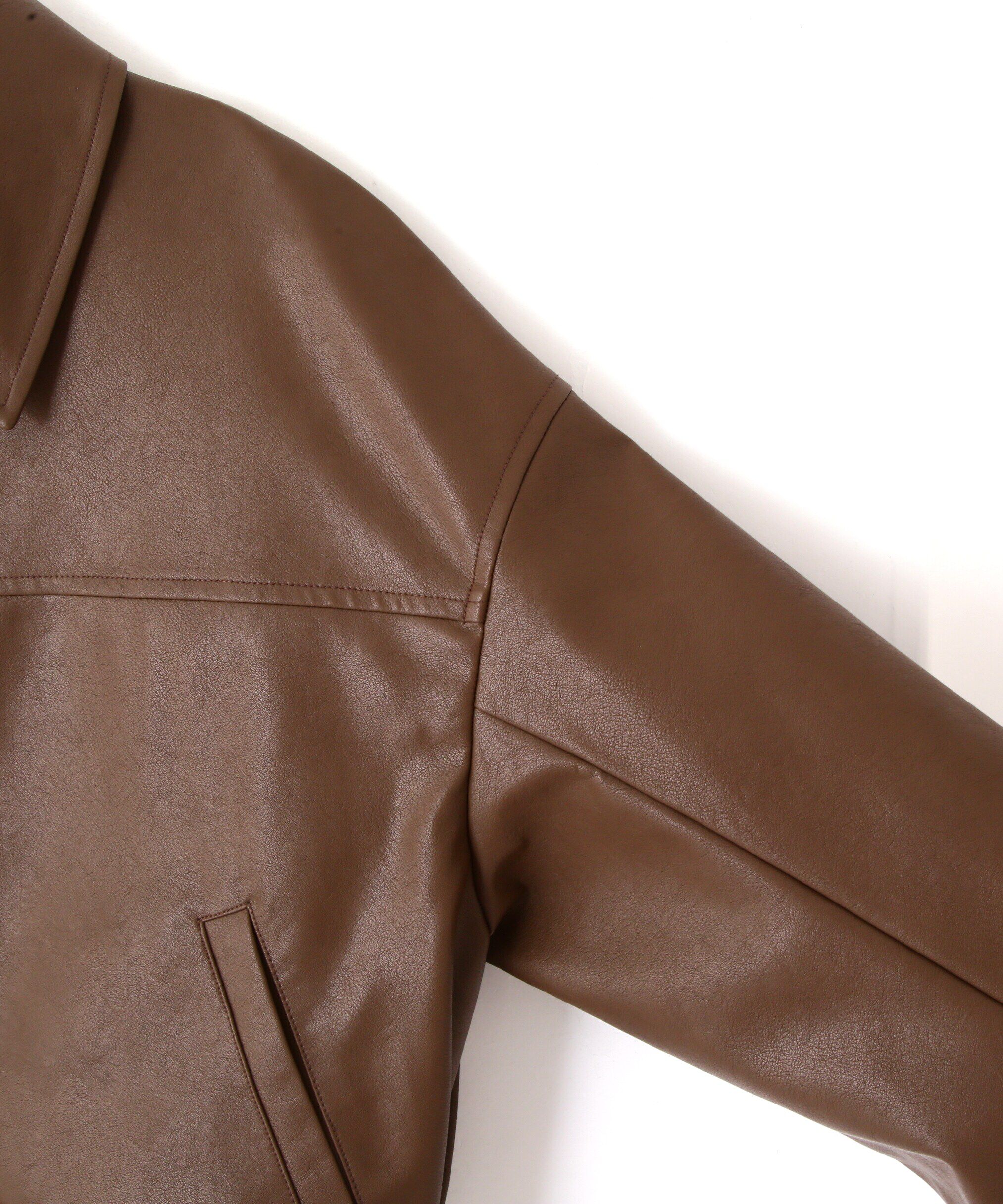  「合皮ジップアップブルゾン」|ブルゾン・スタジャン|