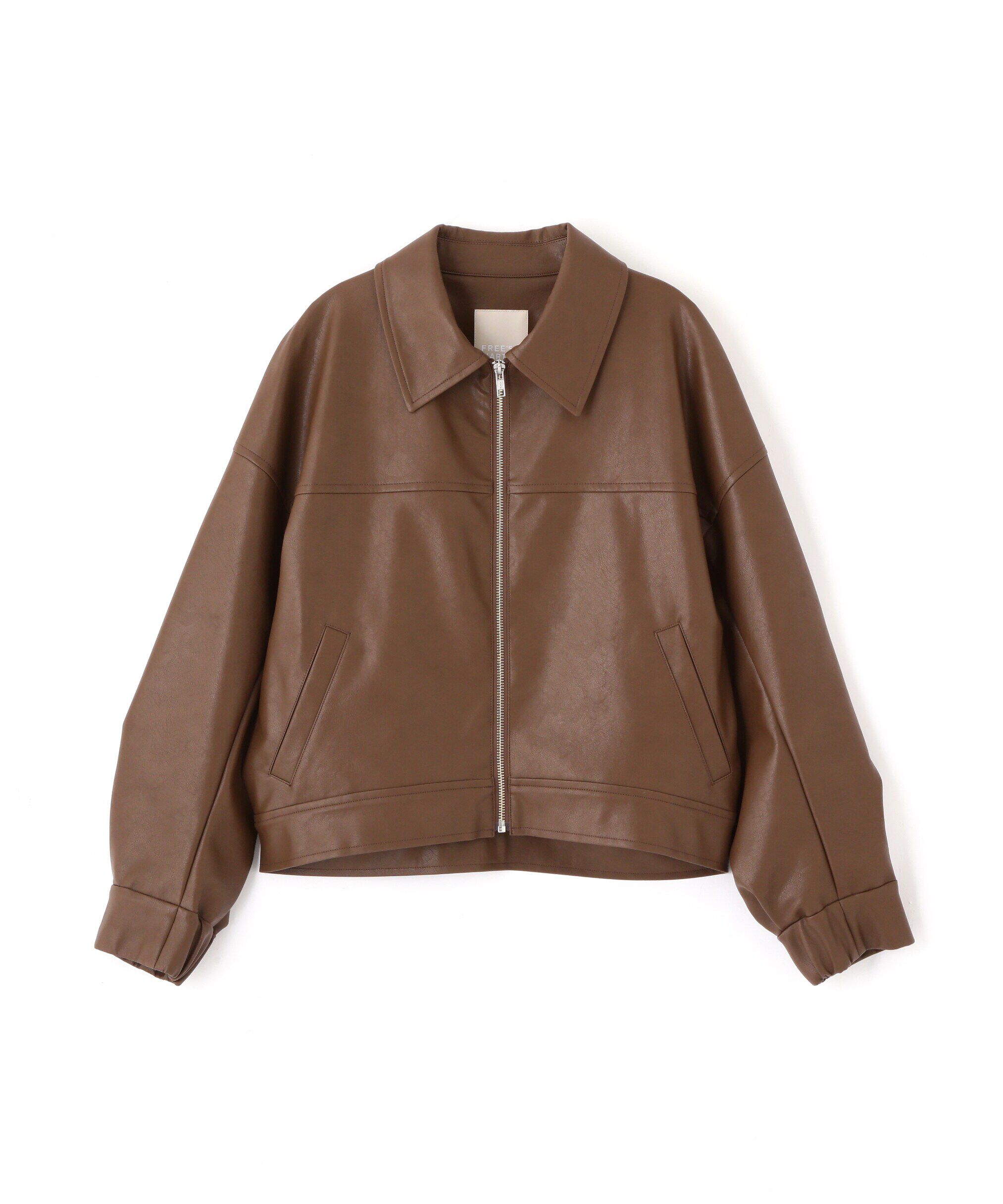  「合皮ジップアップブルゾン」|ブルゾン・スタジャン|