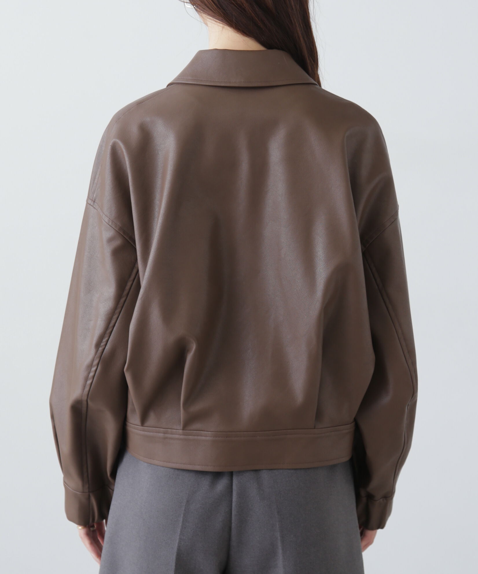  「合皮ジップアップブルゾン」|ブルゾン・スタジャン|