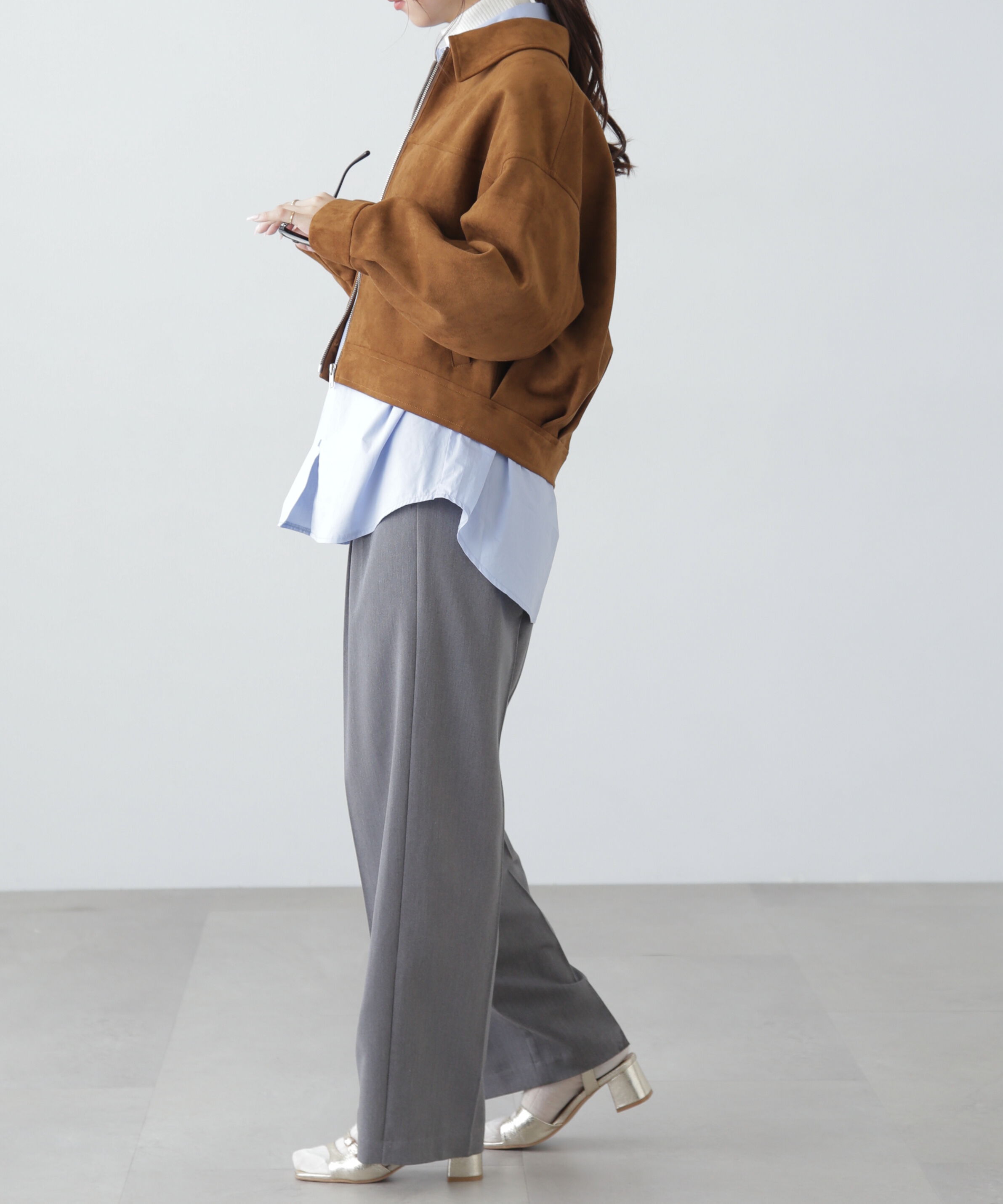  「合皮ジップアップブルゾン」|ブルゾン・スタジャン|