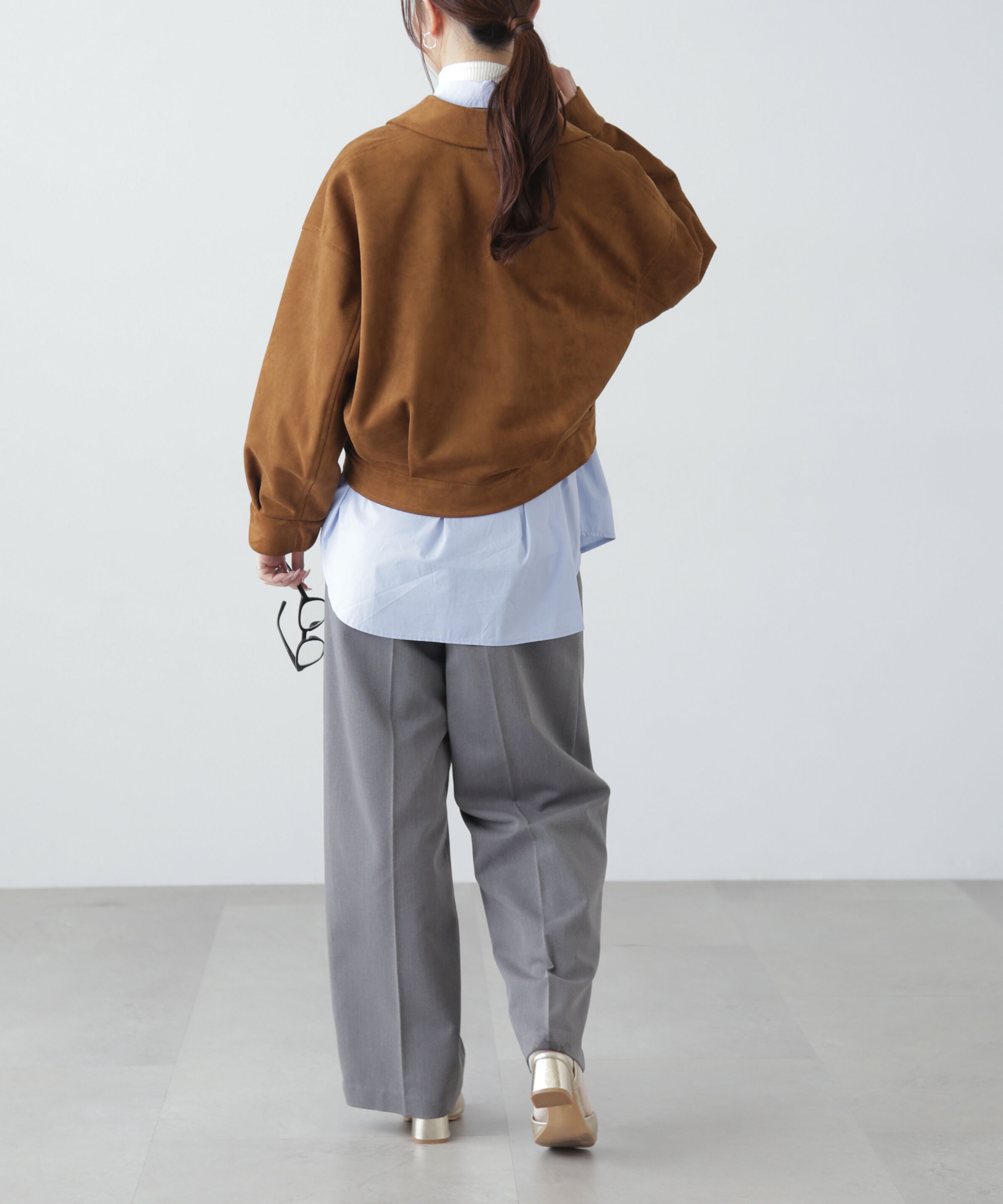  「合皮ジップアップブルゾン」|ブルゾン・スタジャン|