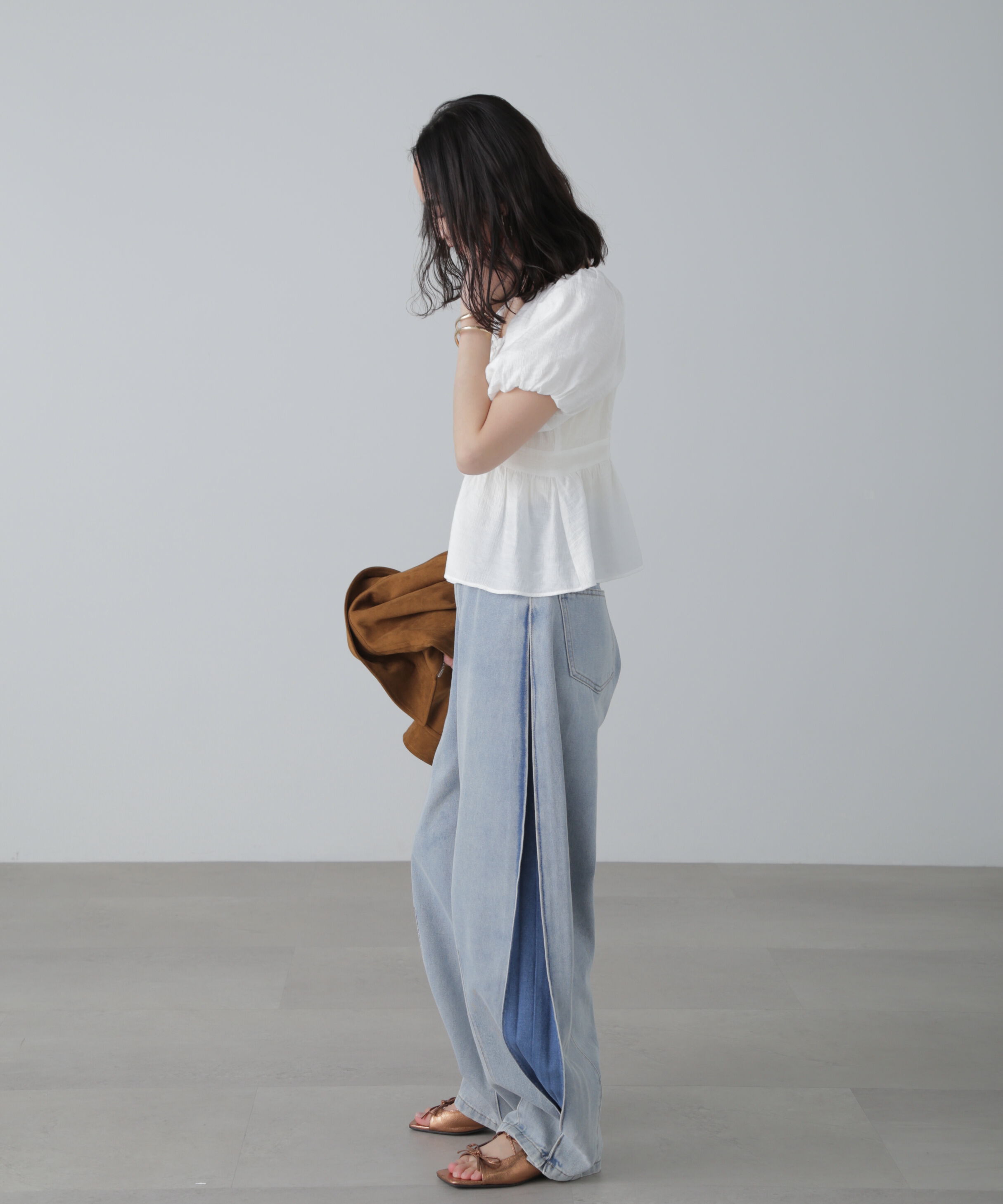  「[低身長サイズ/Sシリーズ]サイドタックカーブデニムパンツ」|その他|