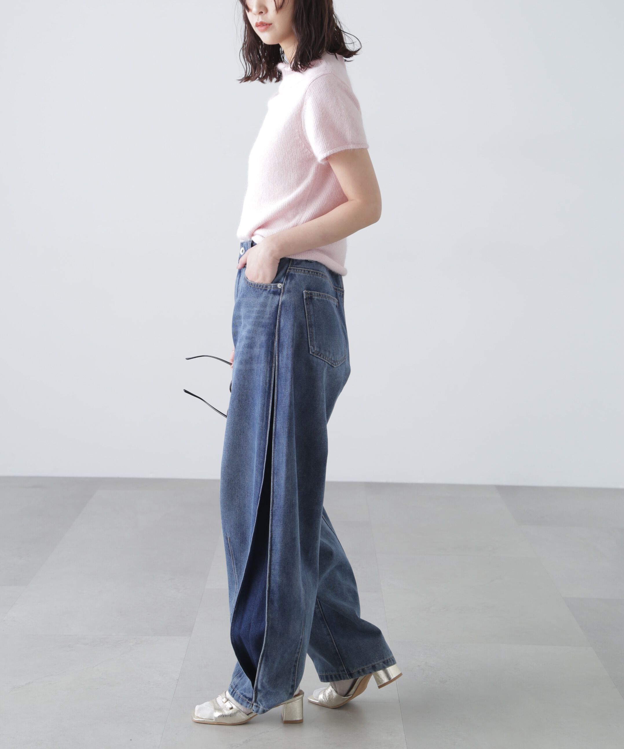  「[低身長サイズ/Sシリーズ]サイドタックカーブデニムパンツ」|その他|