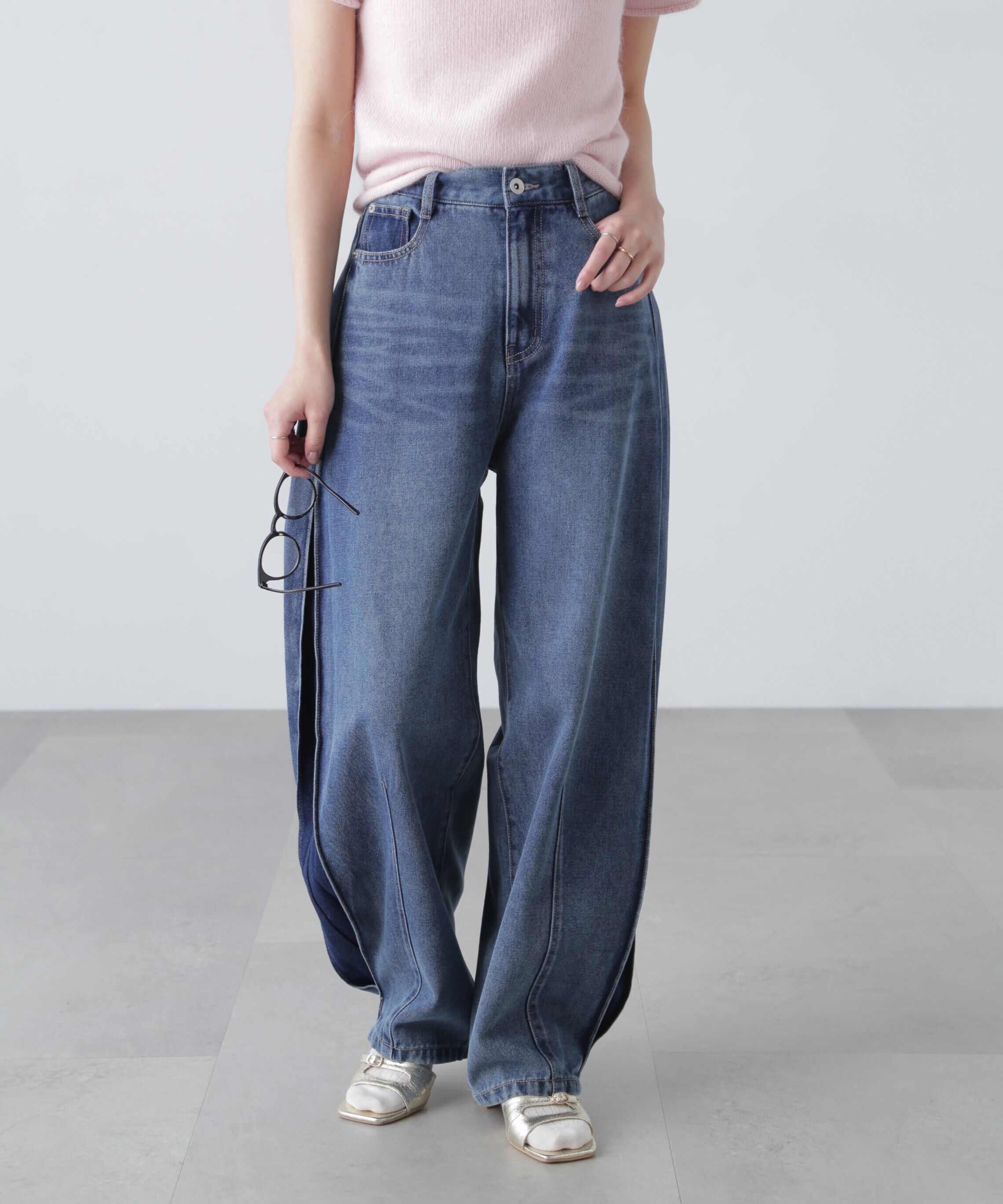  「[低身長サイズ/Sシリーズ]サイドタックカーブデニムパンツ」|その他|