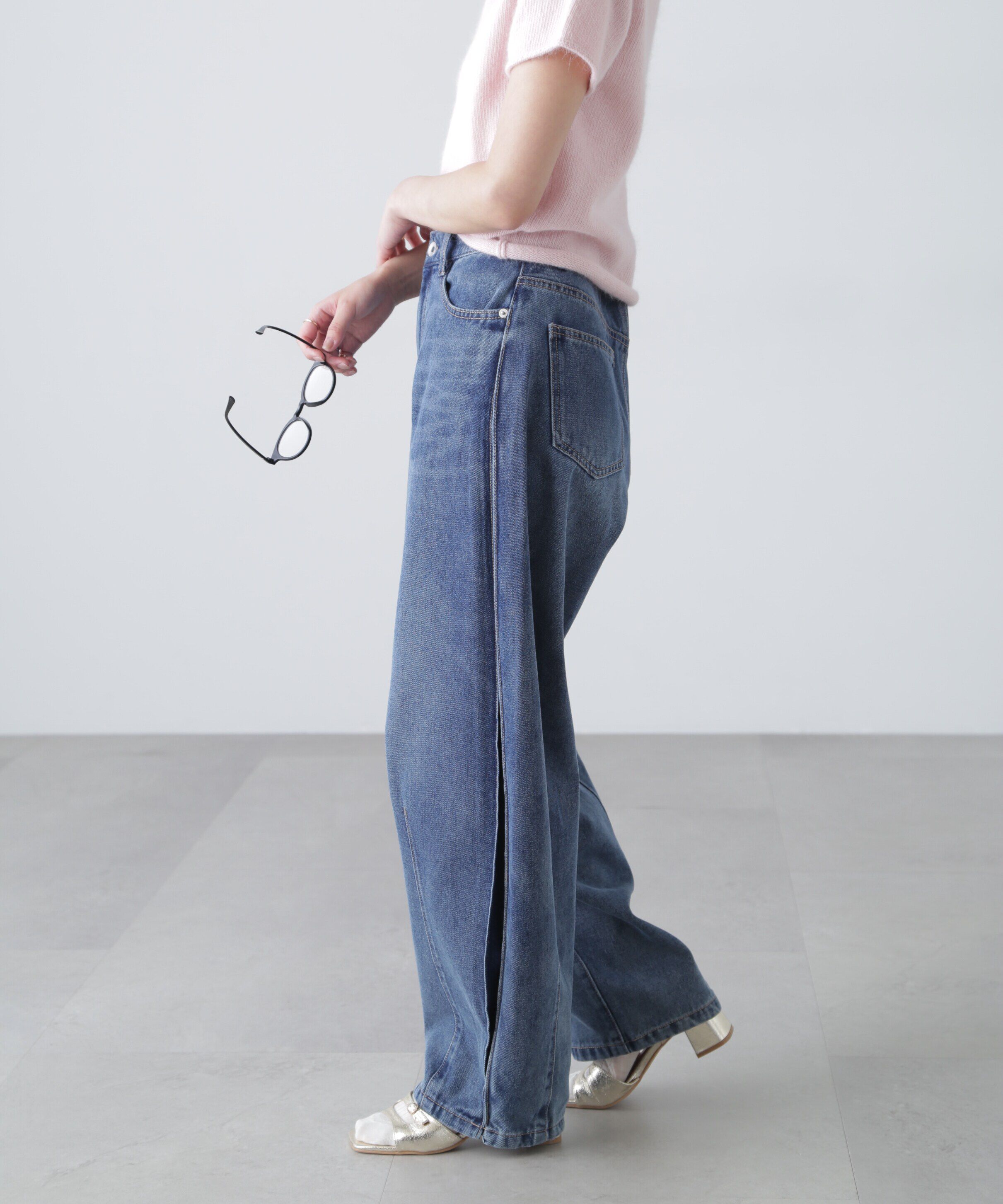  「[低身長サイズ/Sシリーズ]サイドタックカーブデニムパンツ」|その他|