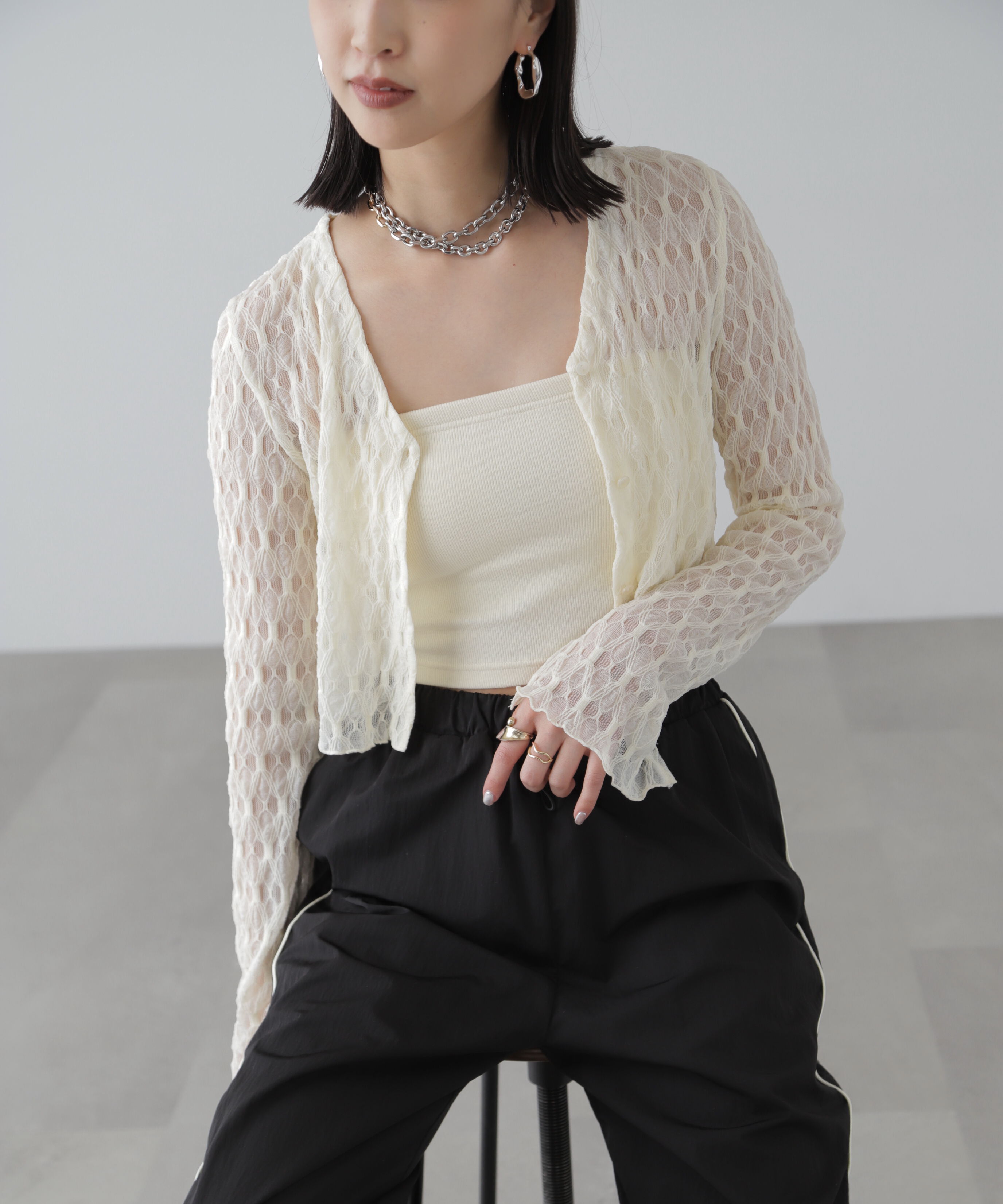  「シアーチュールカーディガン」|Tシャツ・カットソー|