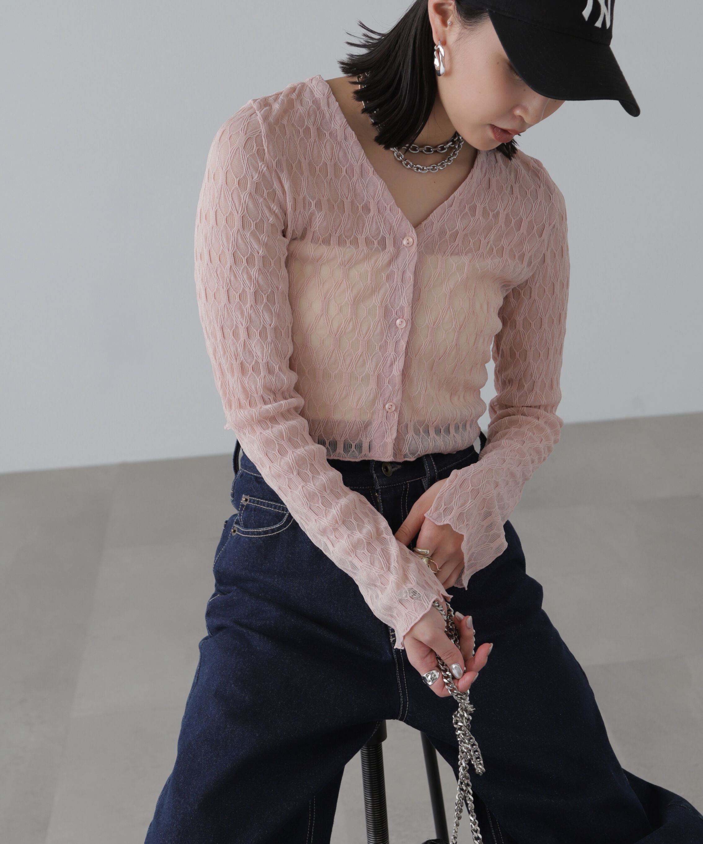  「シアーチュールカーディガン」|Tシャツ・カットソー|