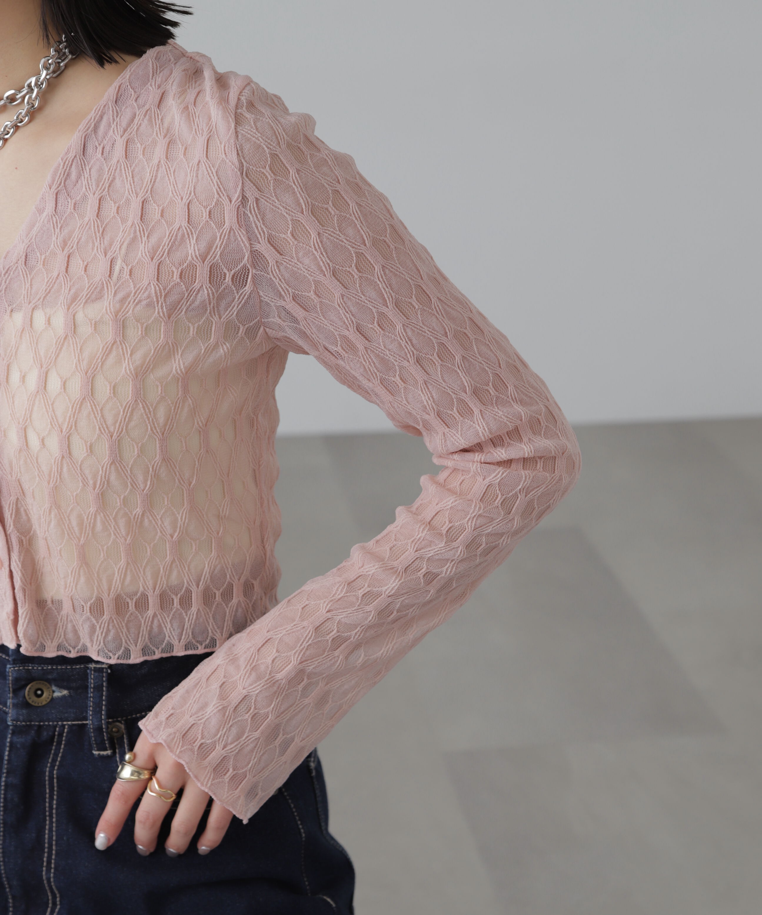  「シアーチュールカーディガン」|Tシャツ・カットソー|