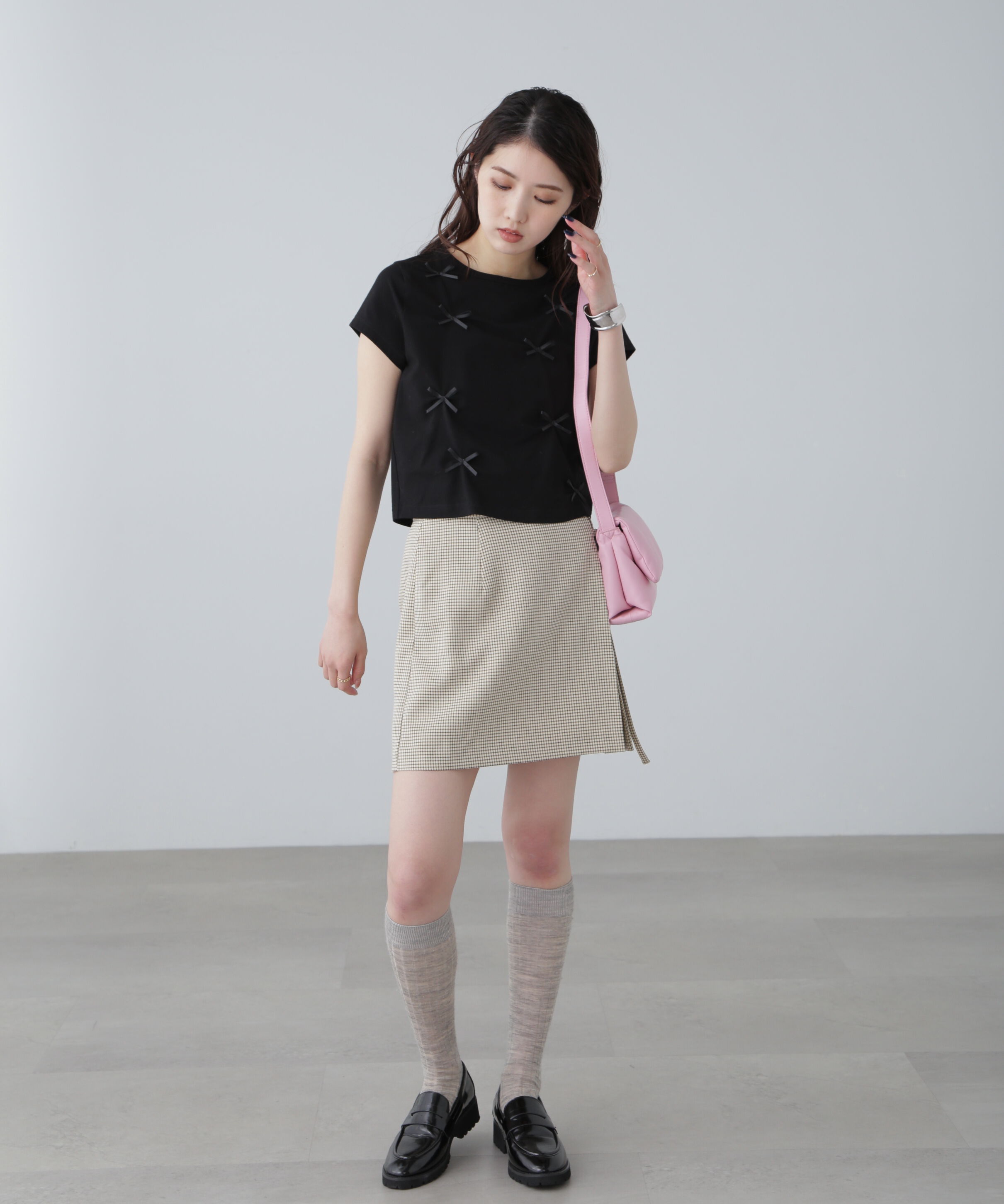  「インナーパンツ付きラップ風ミニスカート」|スカート|