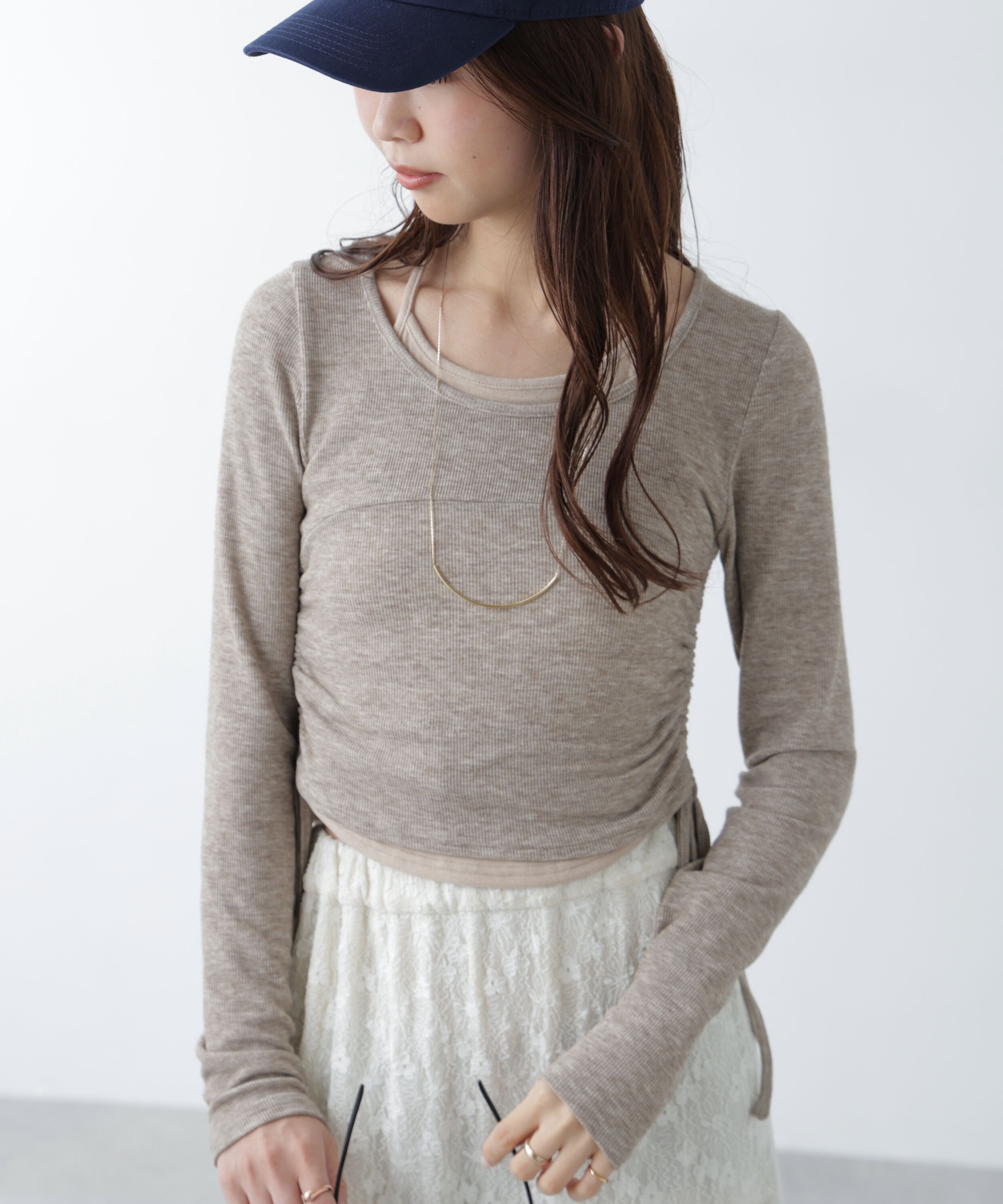  「ホルターネックレイヤードサイドドロストカットソー」|Tシャツ・カットソー|