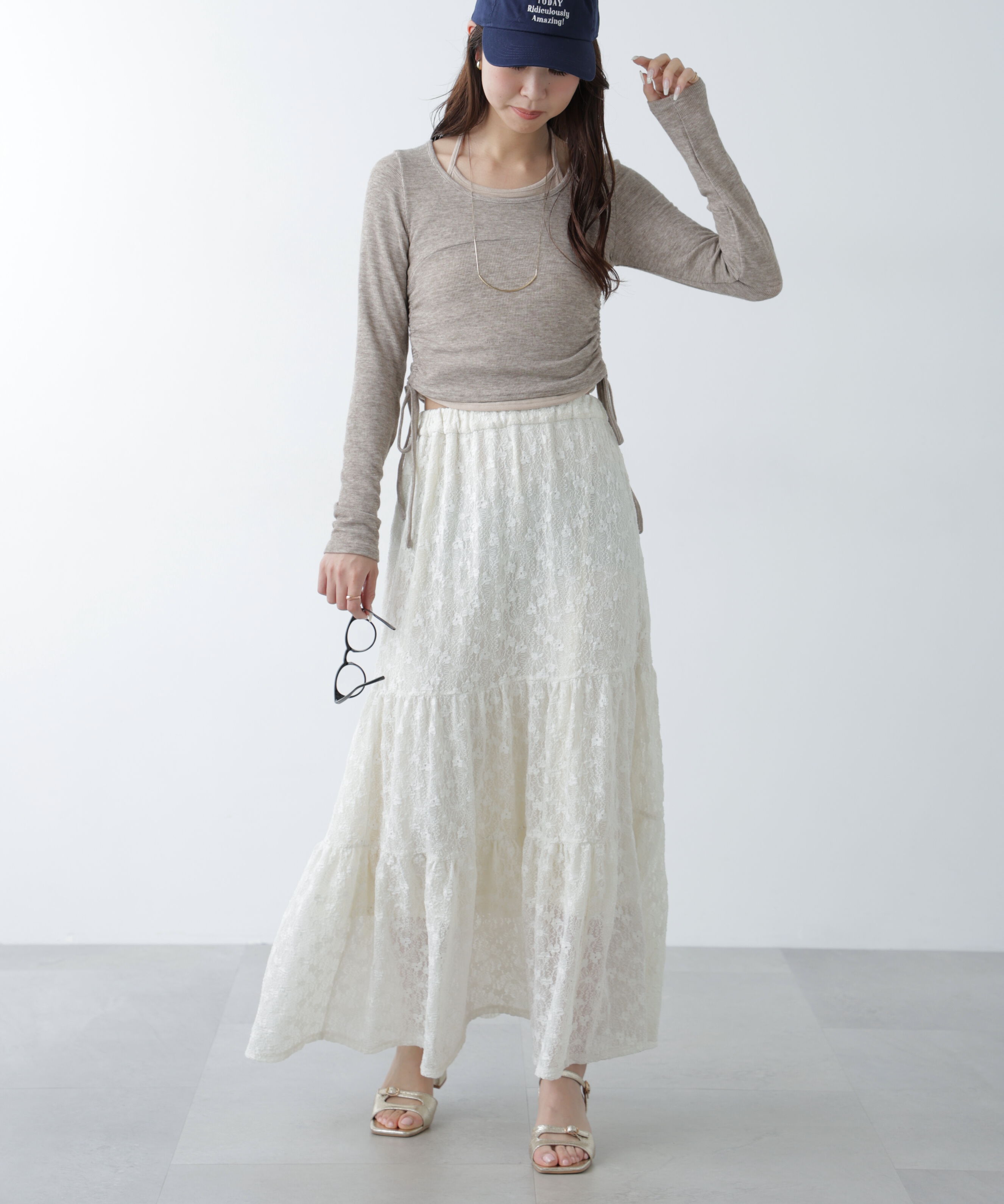  「ホルターネックレイヤードサイドドロストカットソー」|Tシャツ・カットソー|