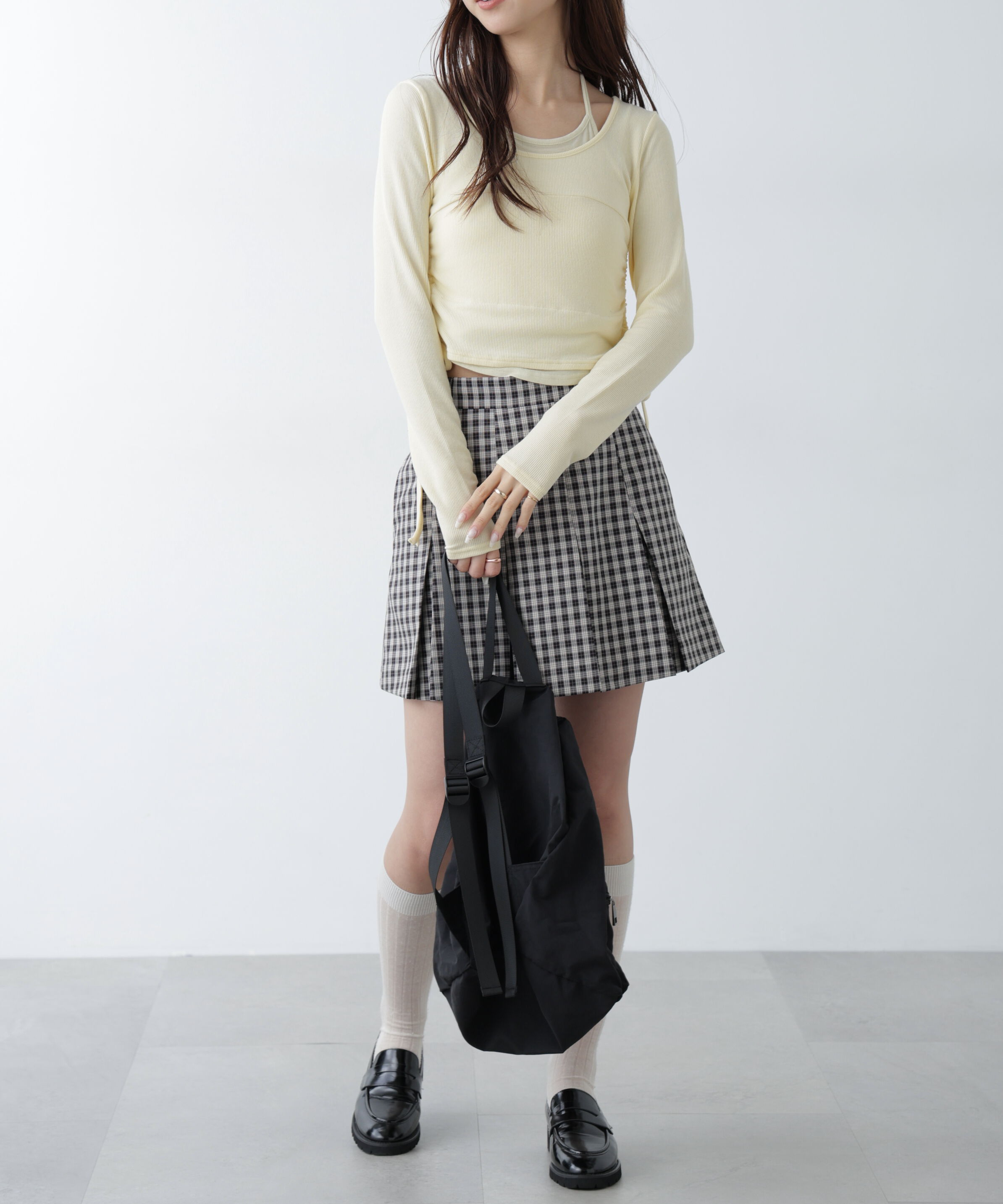  「ホルターネックレイヤードサイドドロストカットソー」|Tシャツ・カットソー|