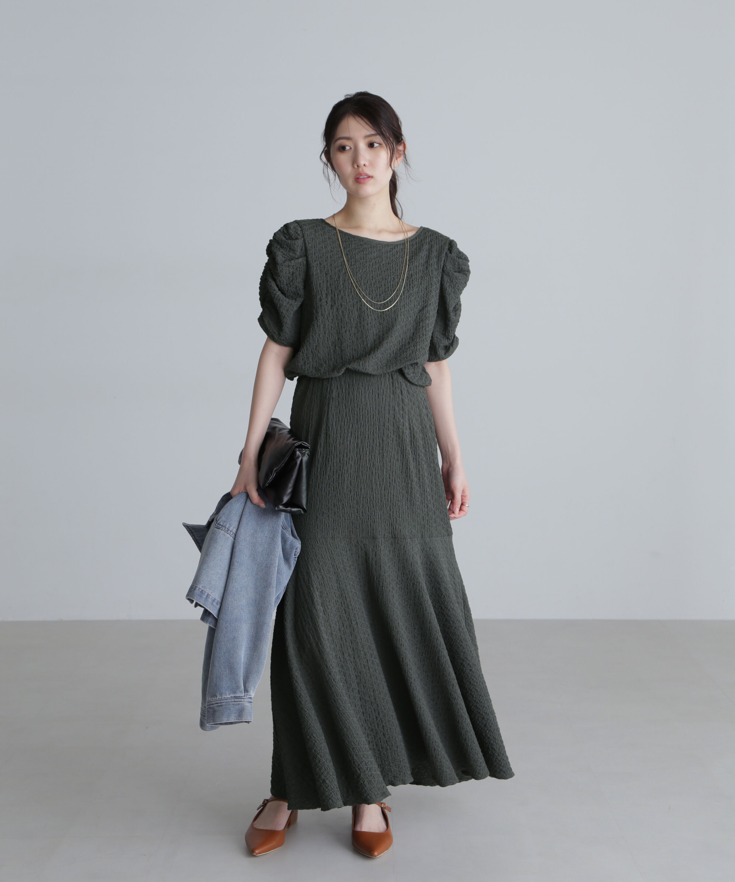  「前後２ＷＡＹボリュームスリーブワンピース」|ワンピース|