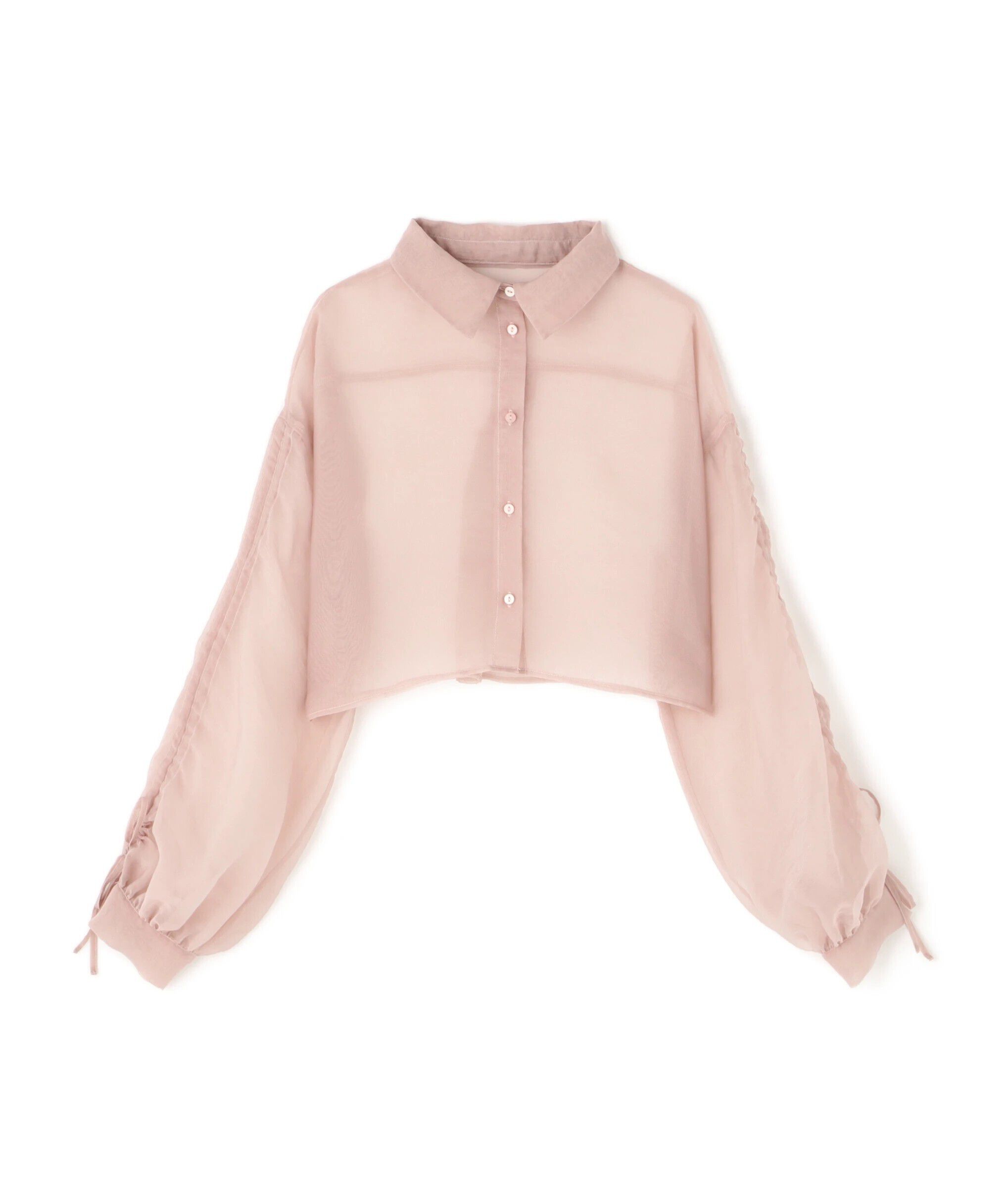  「シアー短丈袖ドロストシャツ」|シャツ・ブラウス|