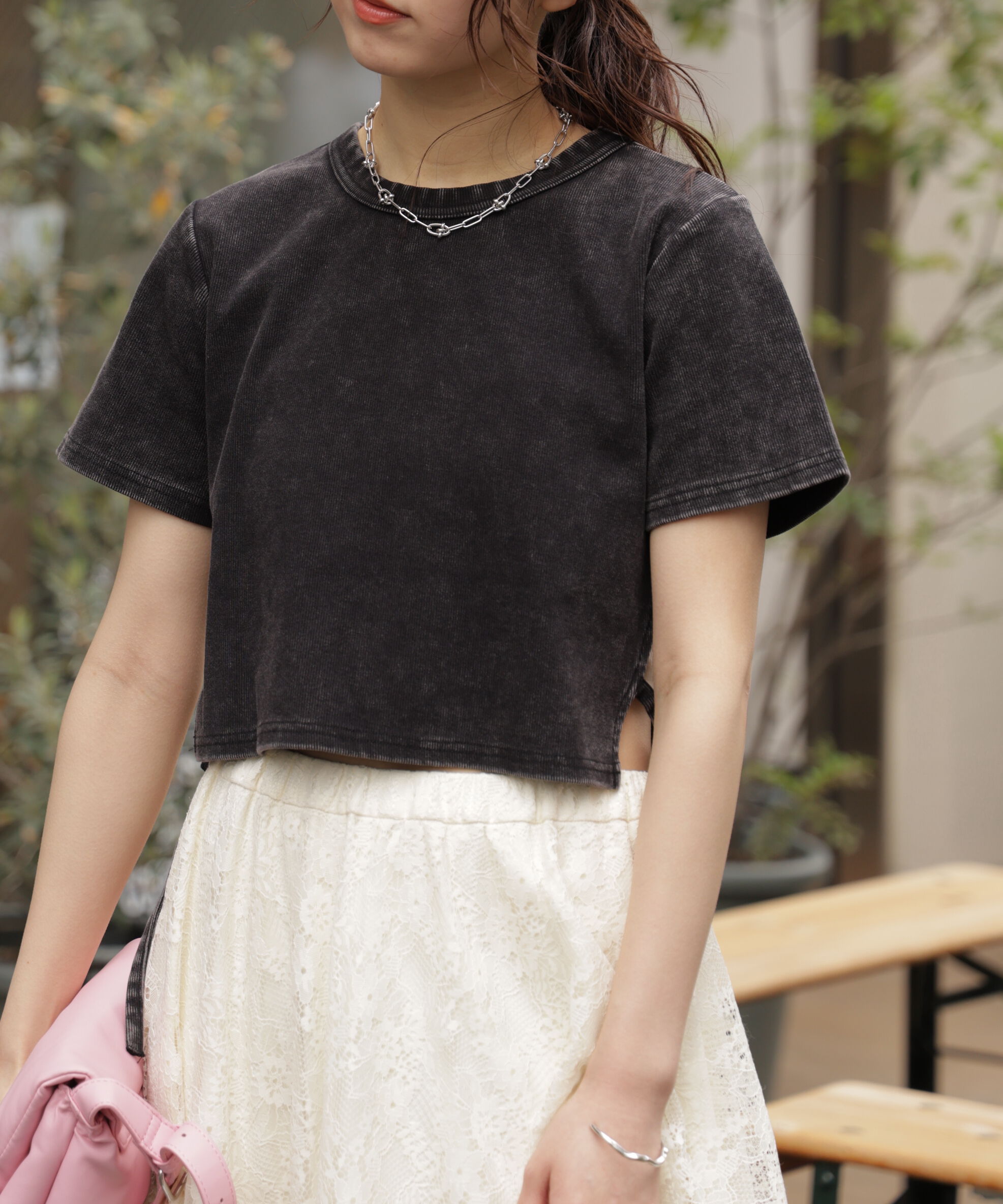  「ヴィンテージ加工サイドベルトT」|Tシャツ・カットソー|