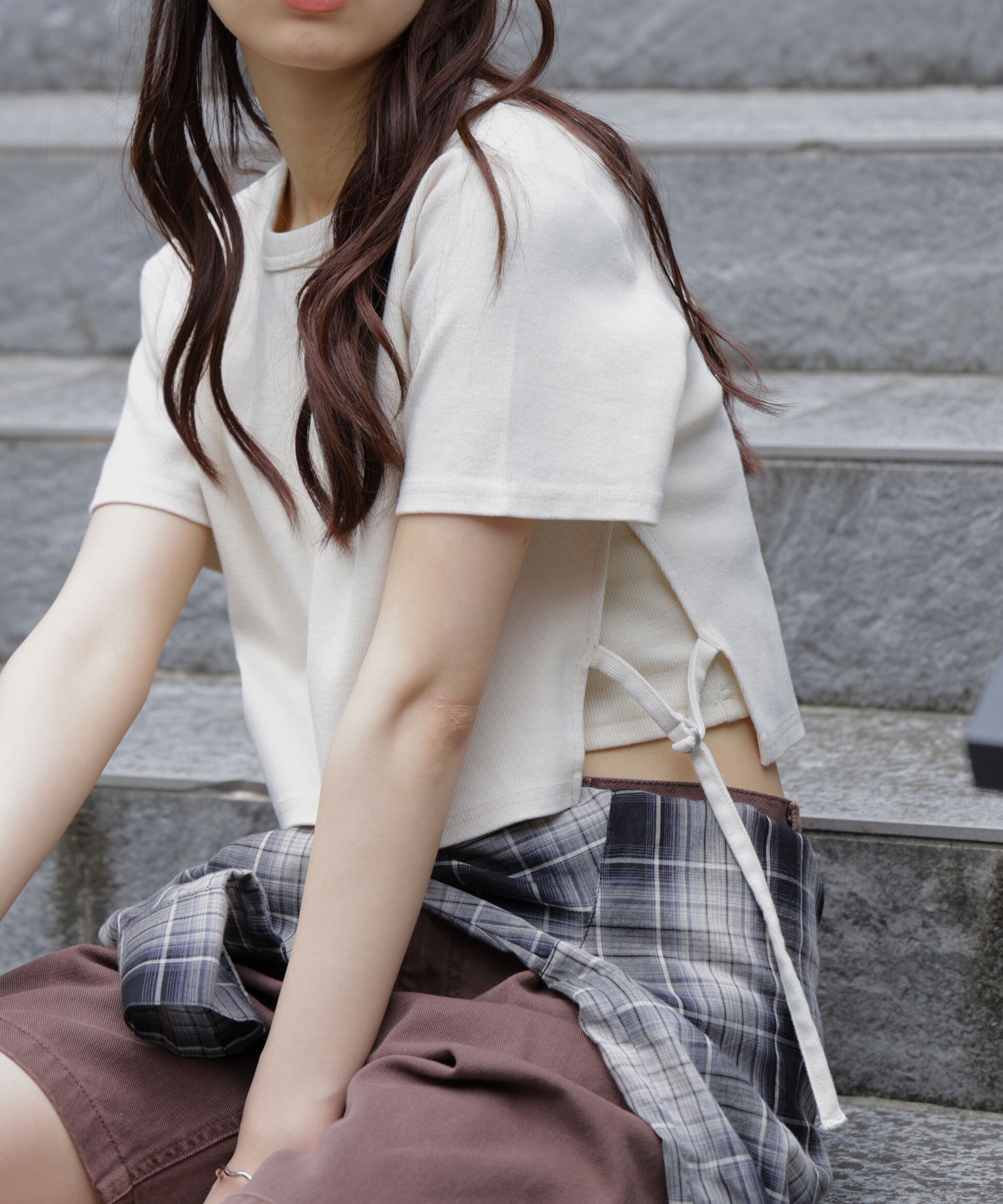  「ヴィンテージ加工サイドベルトT」|Tシャツ・カットソー|