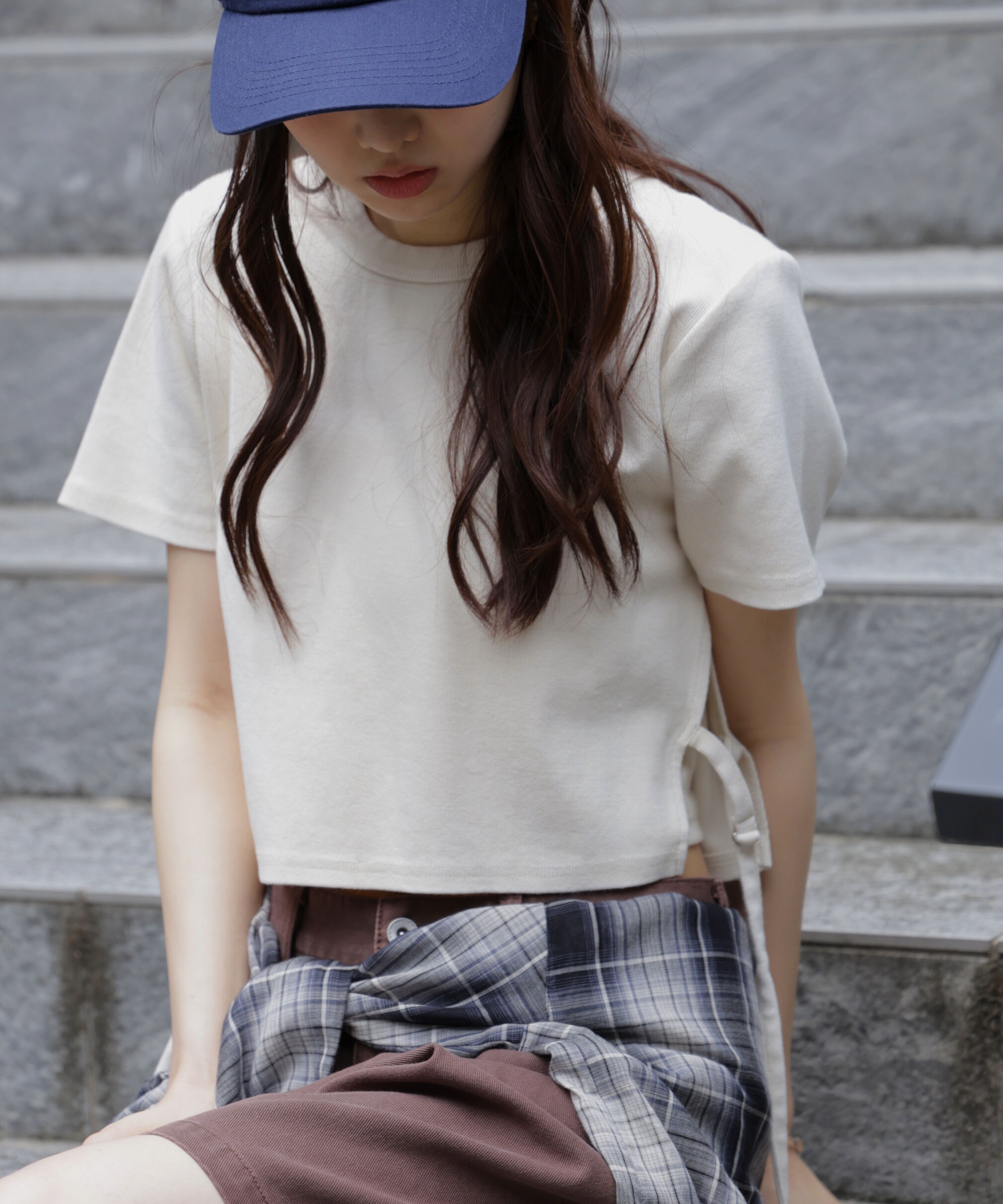  「ヴィンテージ加工サイドベルトT」|Tシャツ・カットソー|