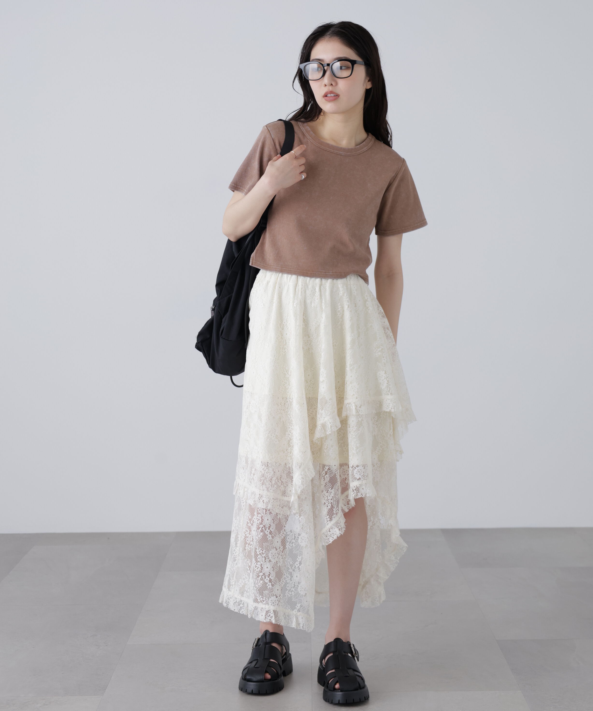  「ヴィンテージ加工サイドベルトT」|Tシャツ・カットソー|