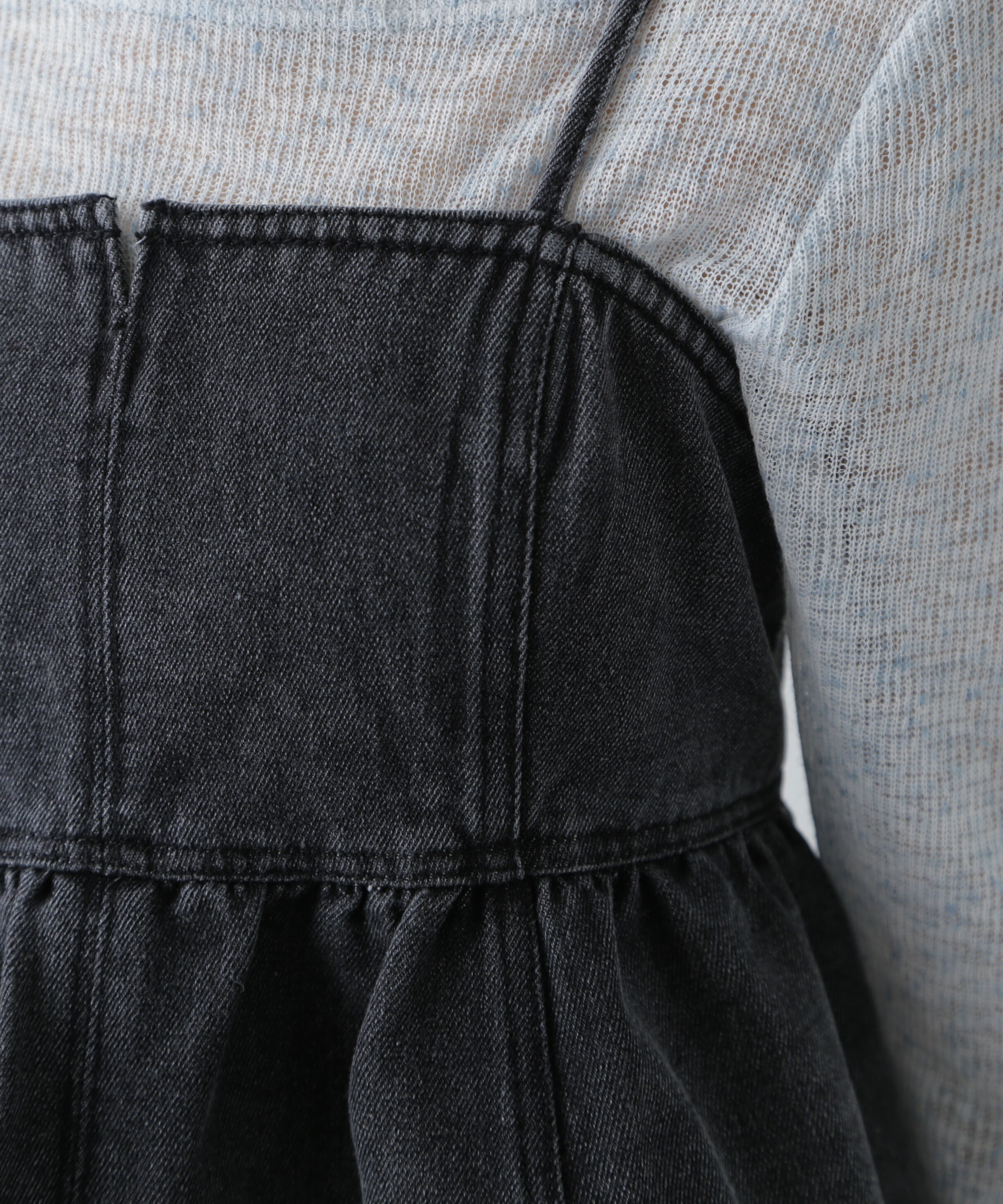  「ペプラムギャザーデニムビスチェ」|シャツ・ブラウス|