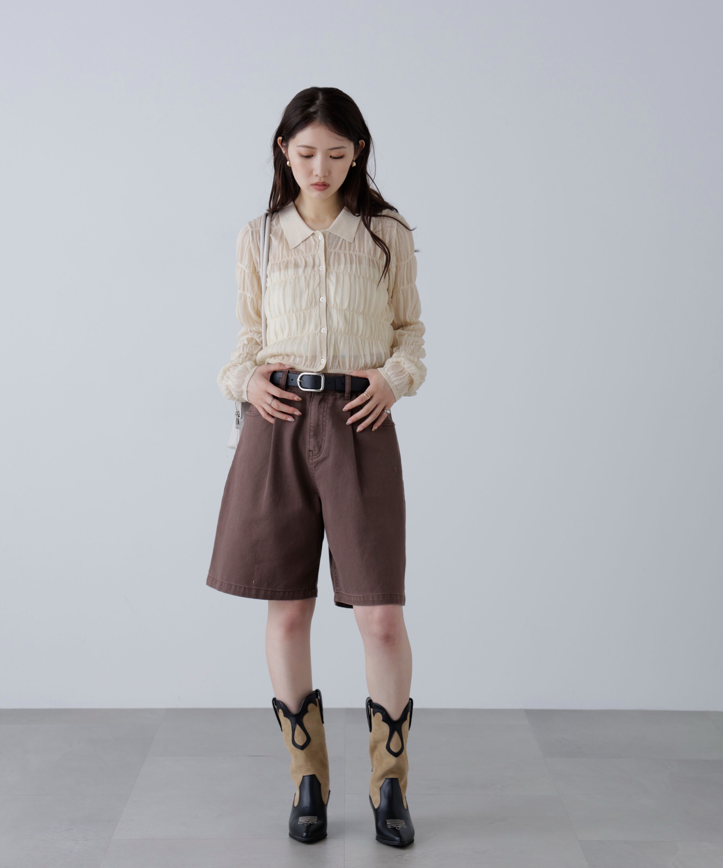  「タックハーフデニムパンツ」|その他|