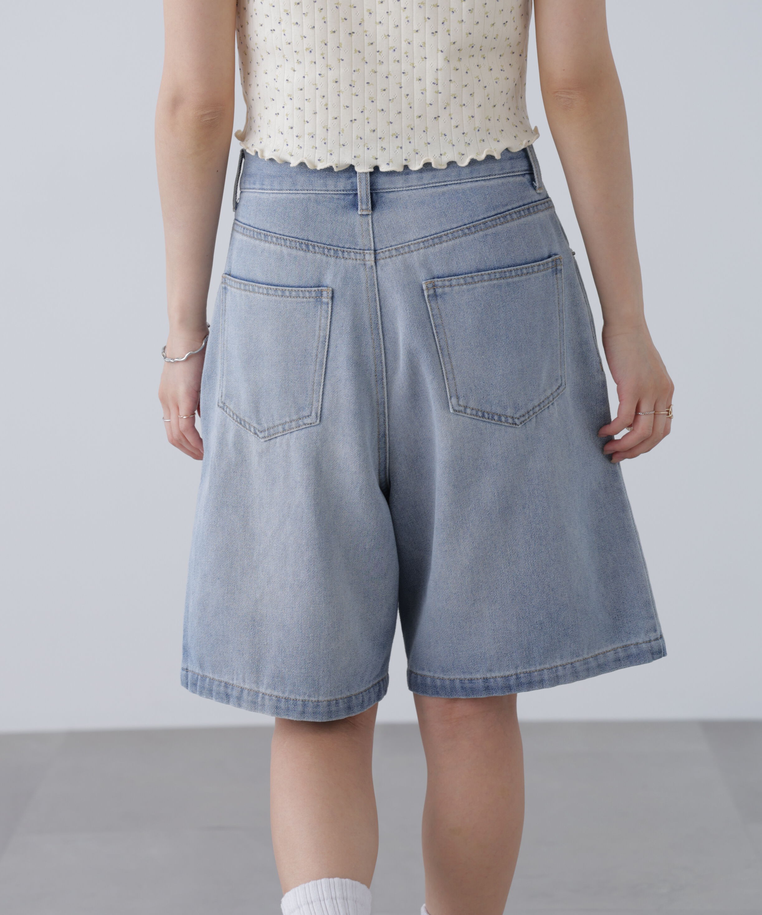  「タックハーフデニムパンツ」|その他|