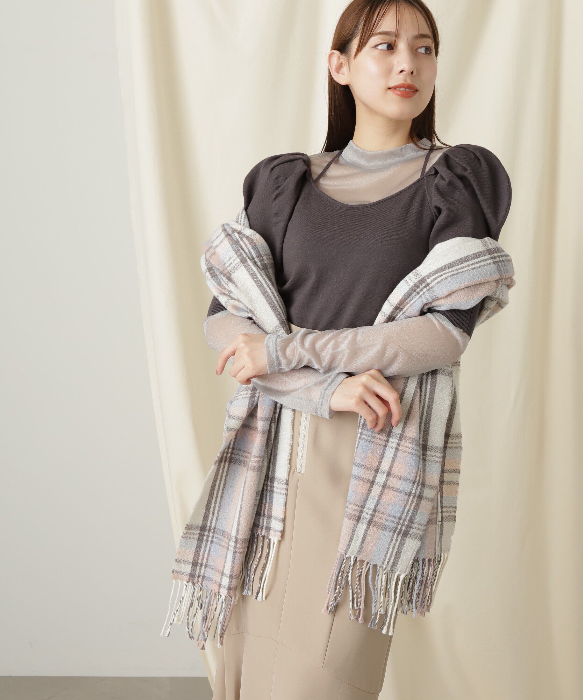  「チェックストール　WEB限定」|バンダナ・スカーフ|