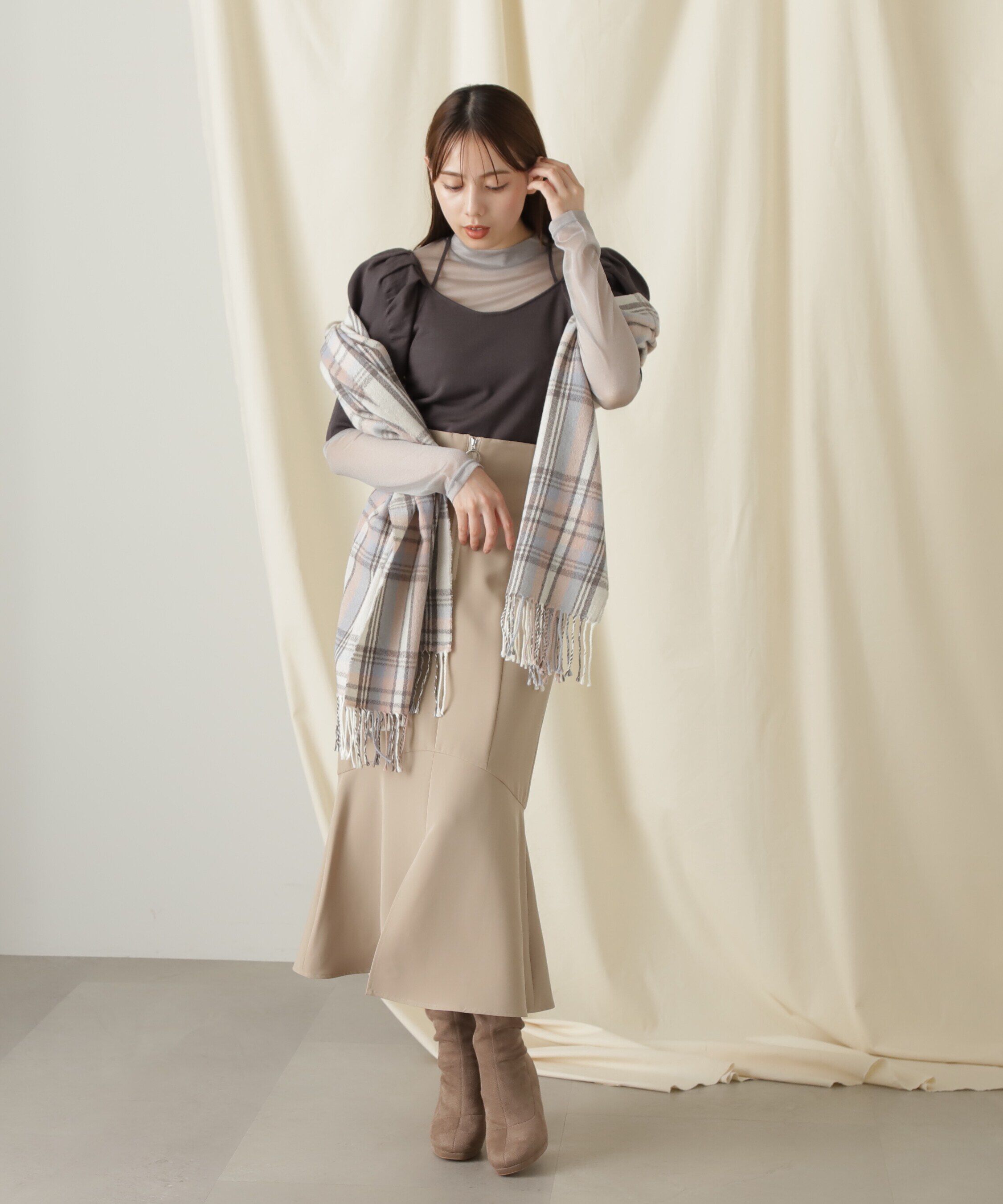  「チェックストール　WEB限定」|バンダナ・スカーフ|