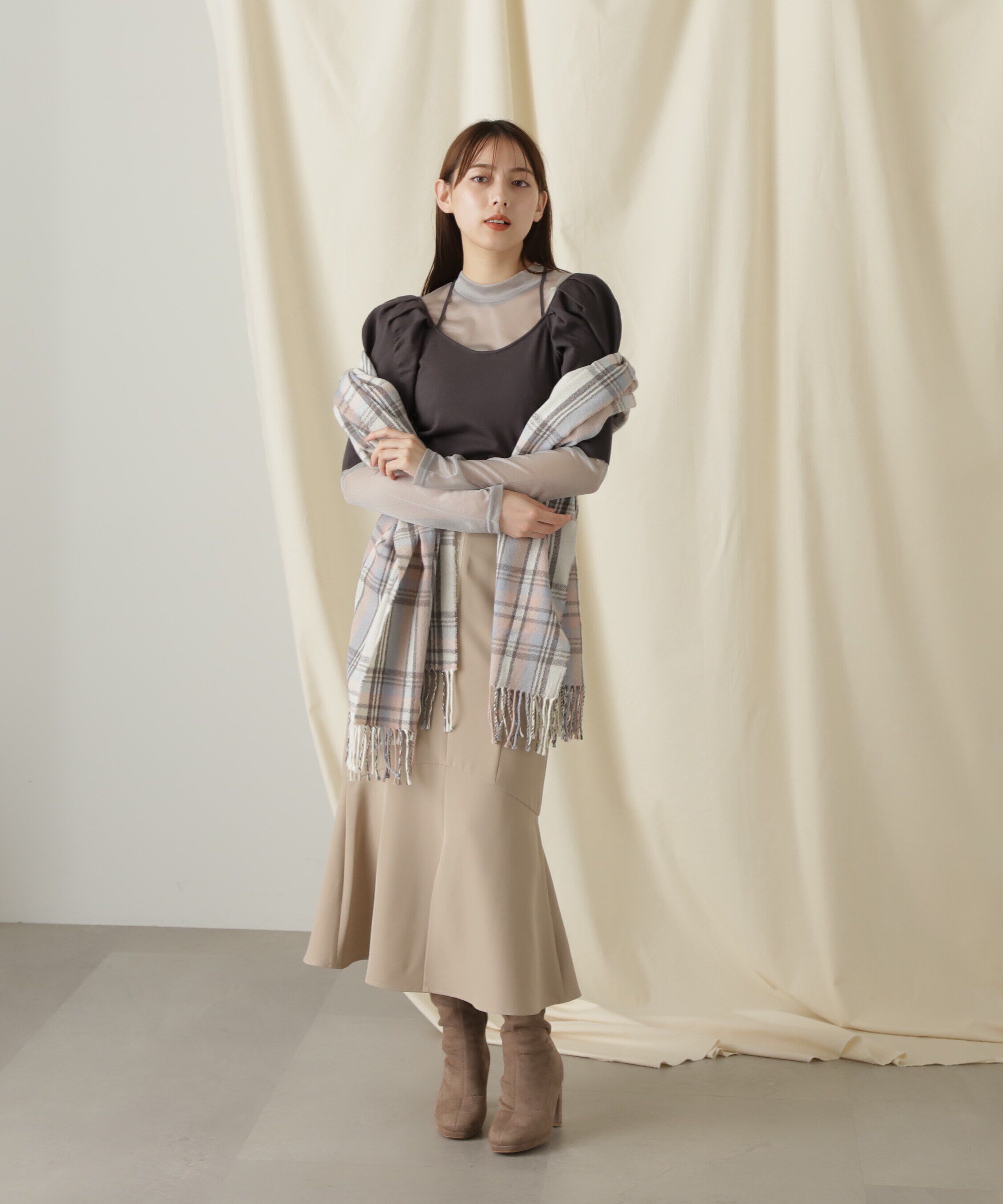  「チェックストール　WEB限定」|バンダナ・スカーフ|