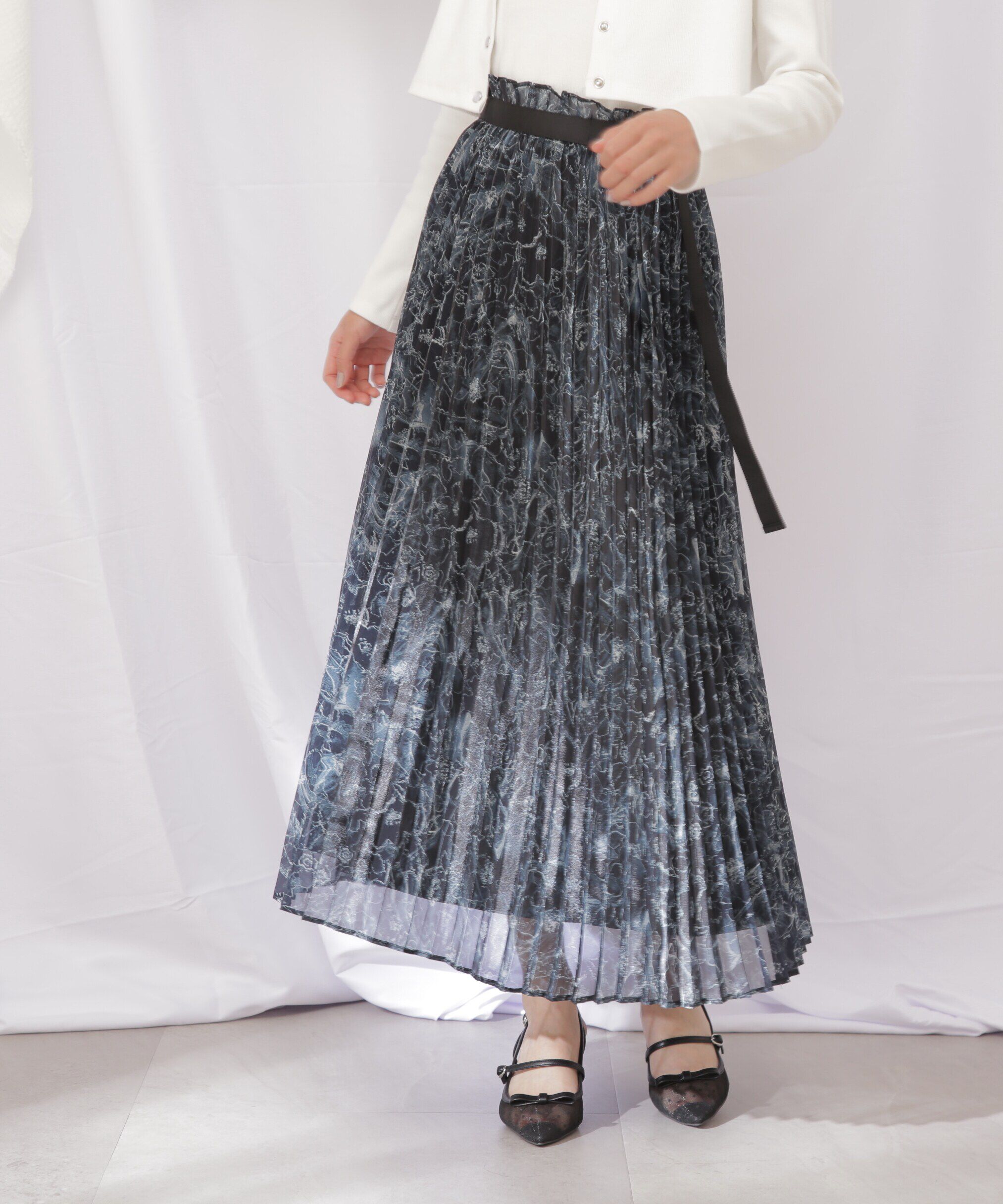  「シャイニーデジタルフラワースカート」|スカート|