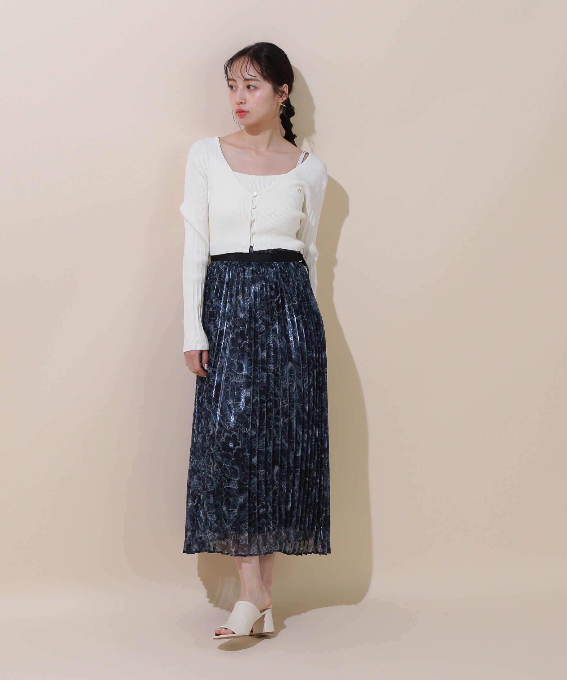  「シャイニーデジタルフラワースカート」|スカート|