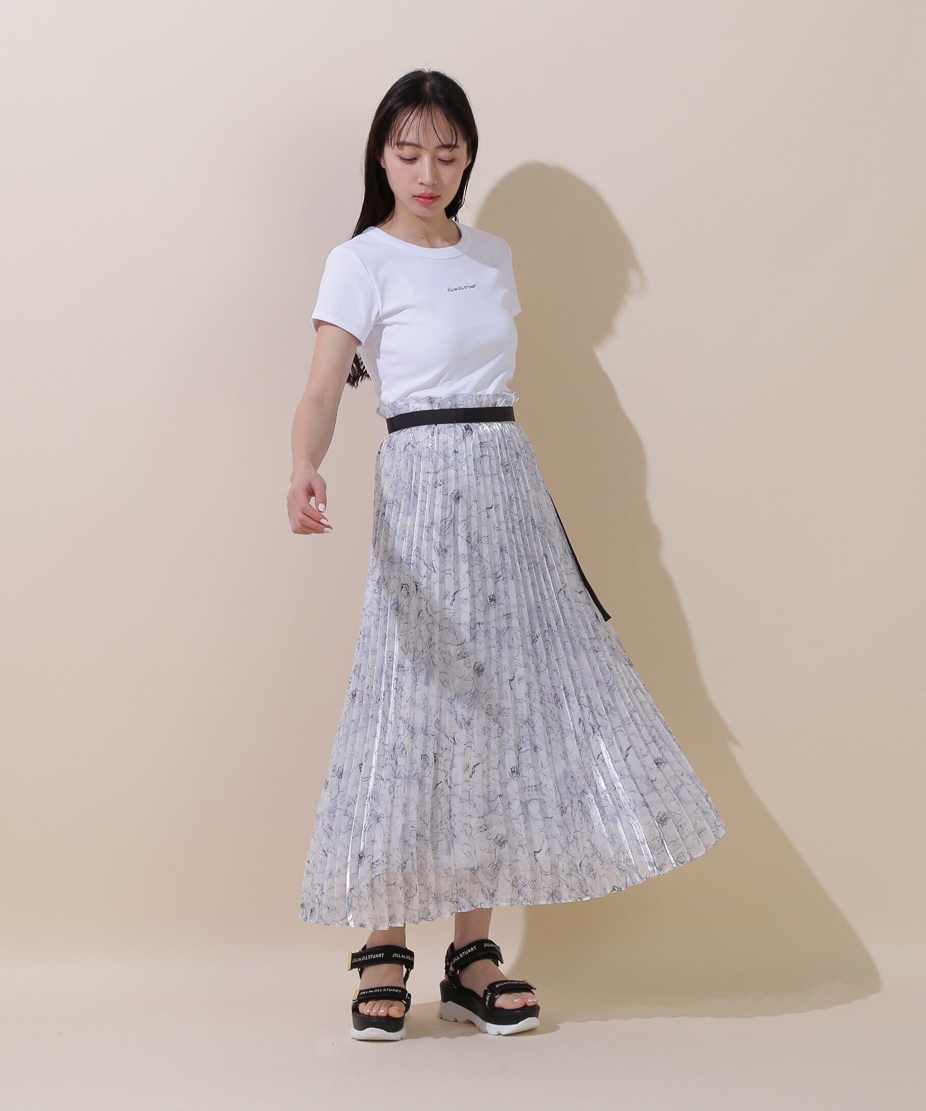  「シャイニーデジタルフラワースカート」|スカート|